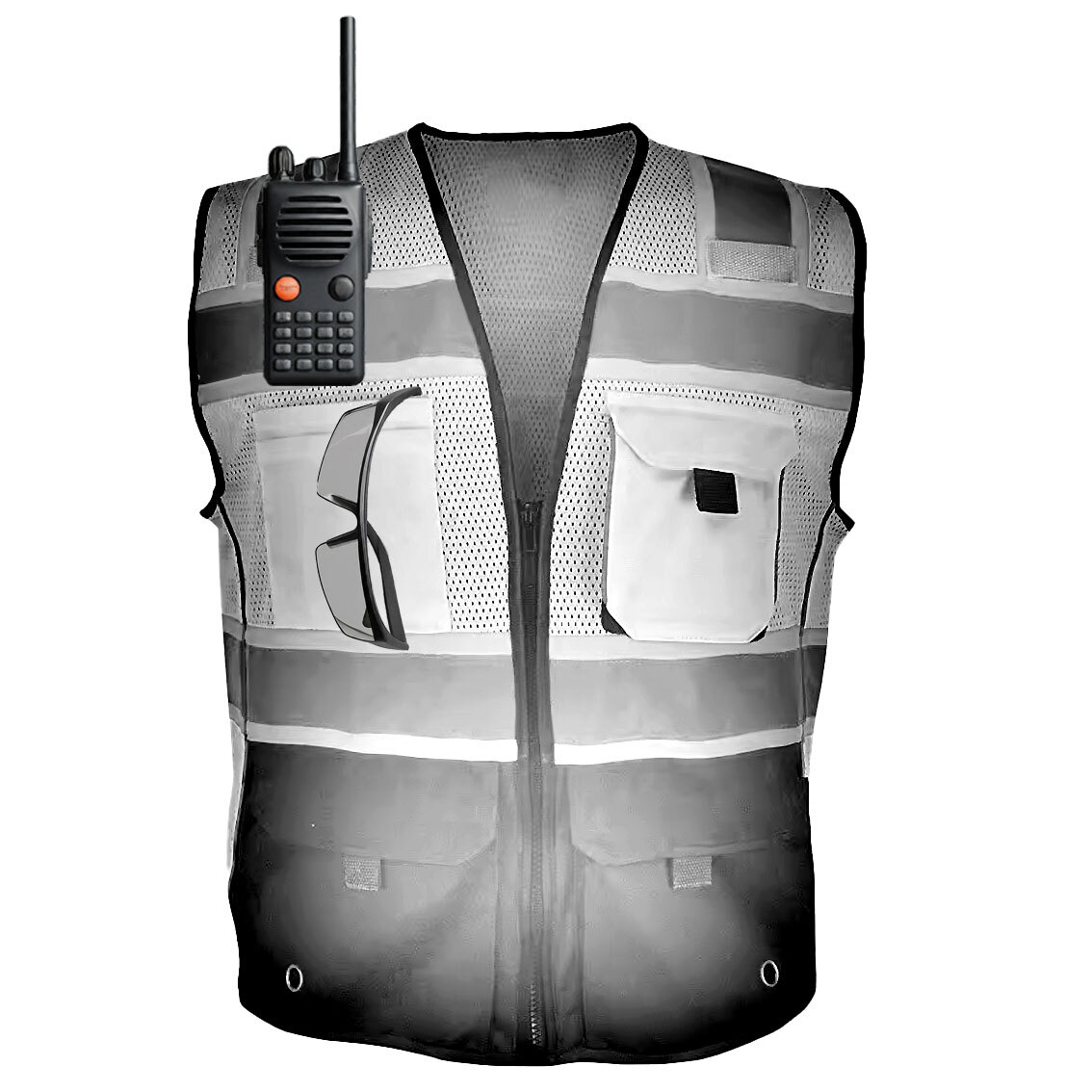 Class 2 High Visibility Safety Unisex Vest Durable Hi Vis Gear 8 Pockets M to 7X