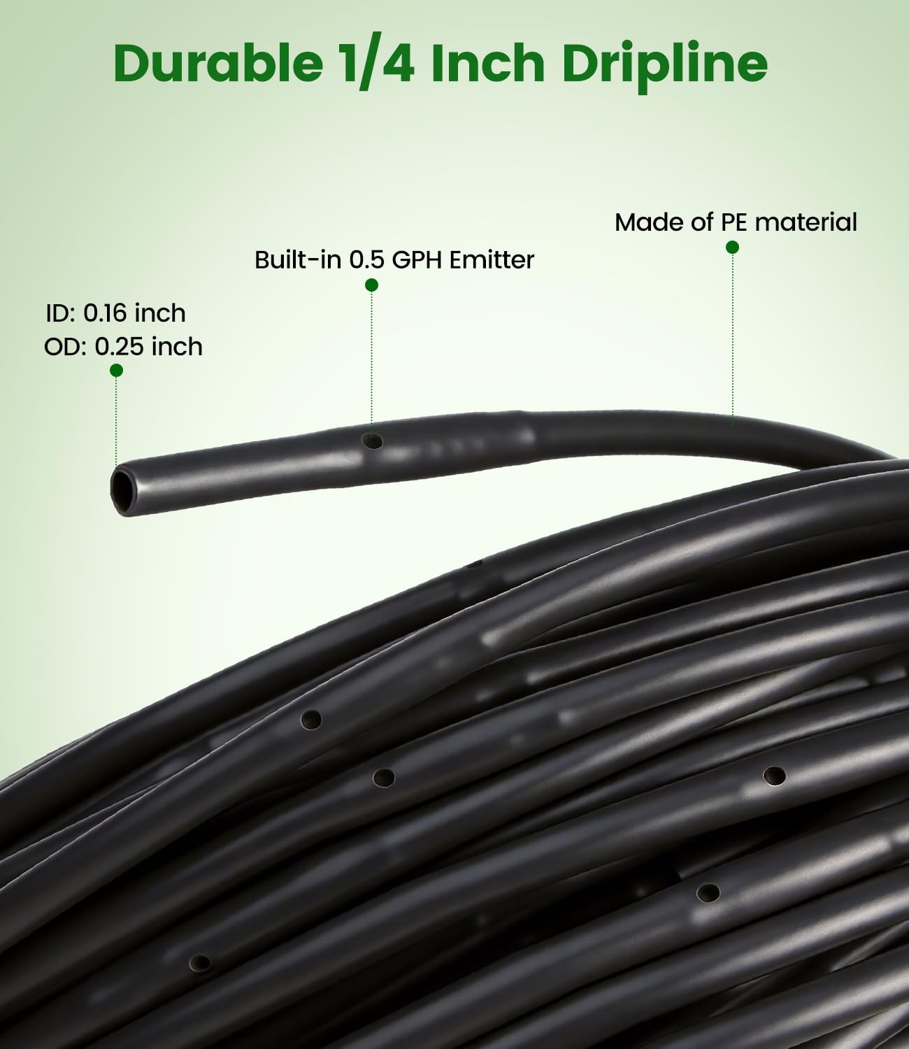 HeavyDuty Drip Irrigation Tubing Kit 1/2 Inch 1/4 Inch PVC PE for Garden