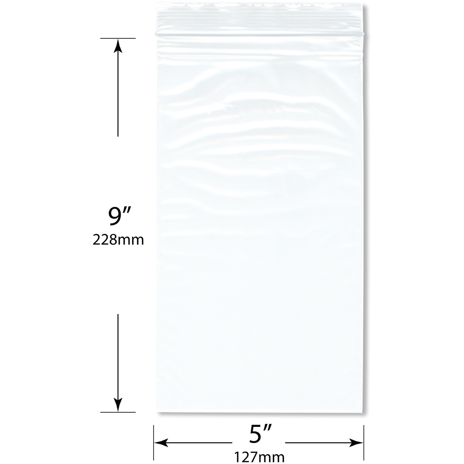 Plymor 5″ x 9″, 2 Mil Zipper Reclosable Plastic Bags