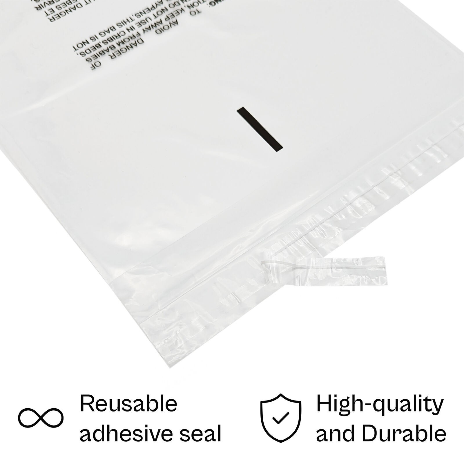 Clear Resealable Poly Bag 9″ x 12″ Suffocation Warning 1.5 Mil 1000 Pieces