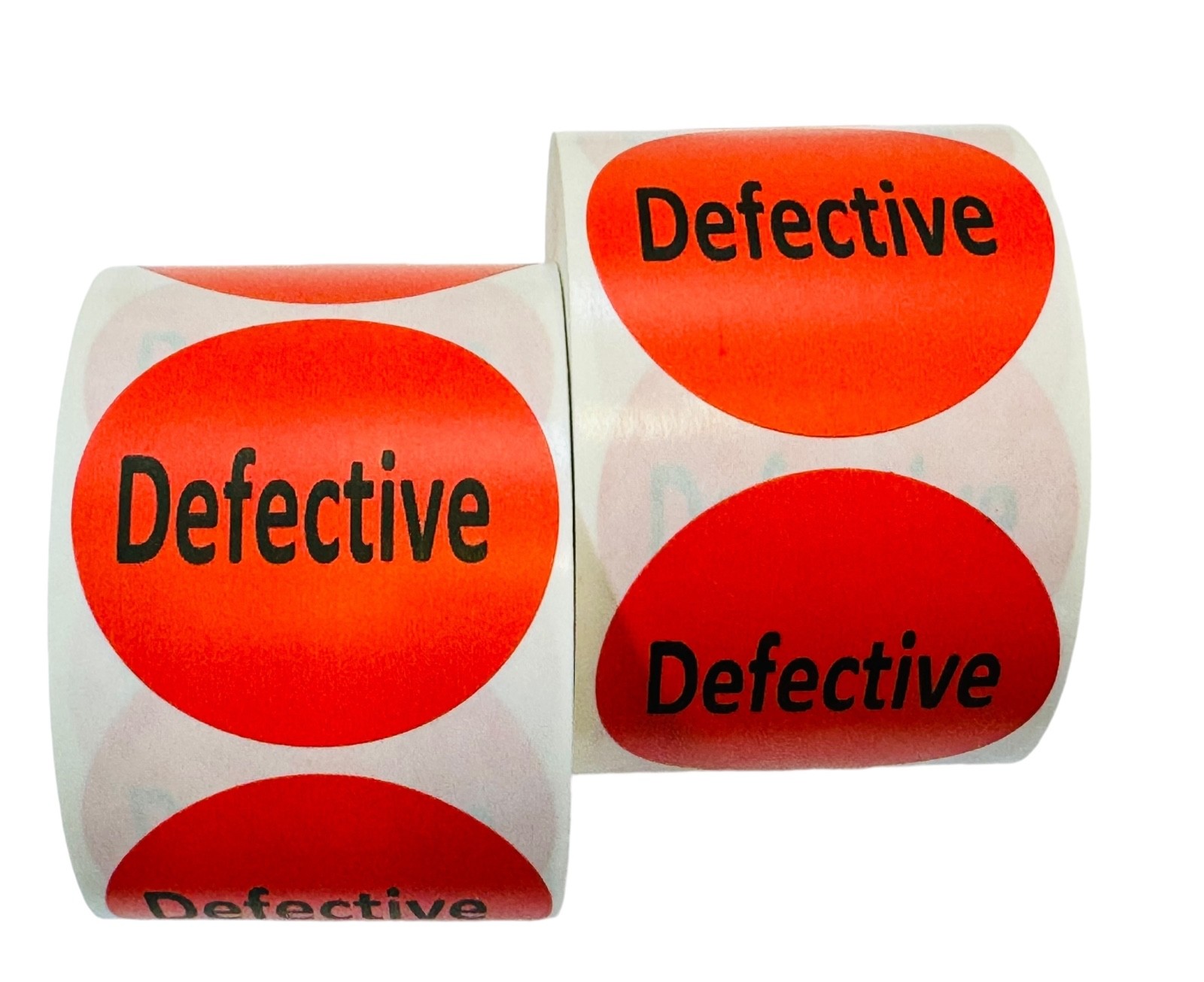 Defective Labels – 2″ Round Red Quality Control Inventory Stickers 2RLS of 500EA