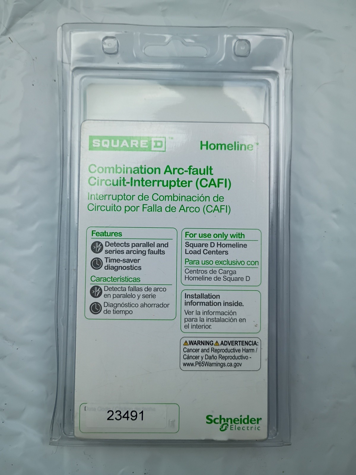 Square D HOM120CAFIC 20A 1 Pole CAFI Circuit Breaker New In Box Free Shipping