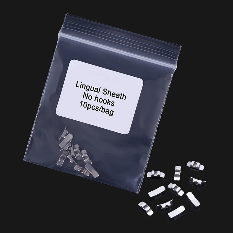 100 Pcs 10 Packs Dental Orthodontic Lingual Sheath No Hook Stainless Steel