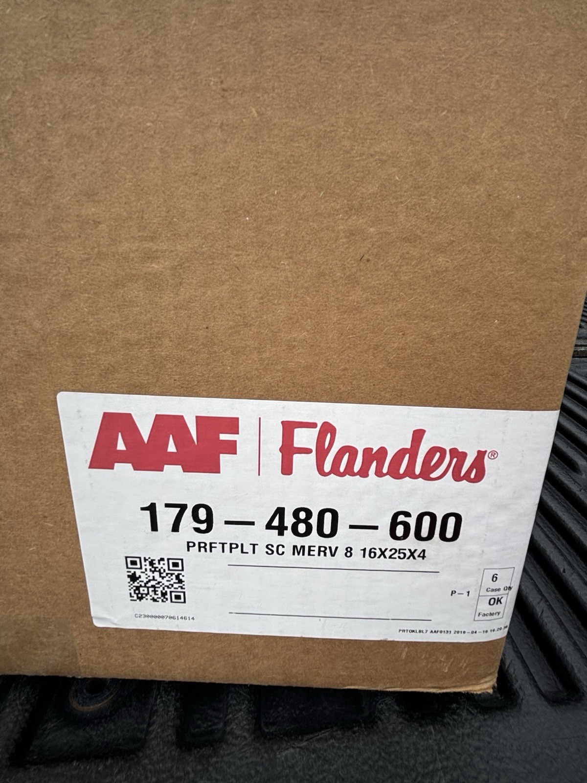 AAF FLANDERS 179-480-600 Merv 8 16X25X4 Sold As 6 Pack New Sealed