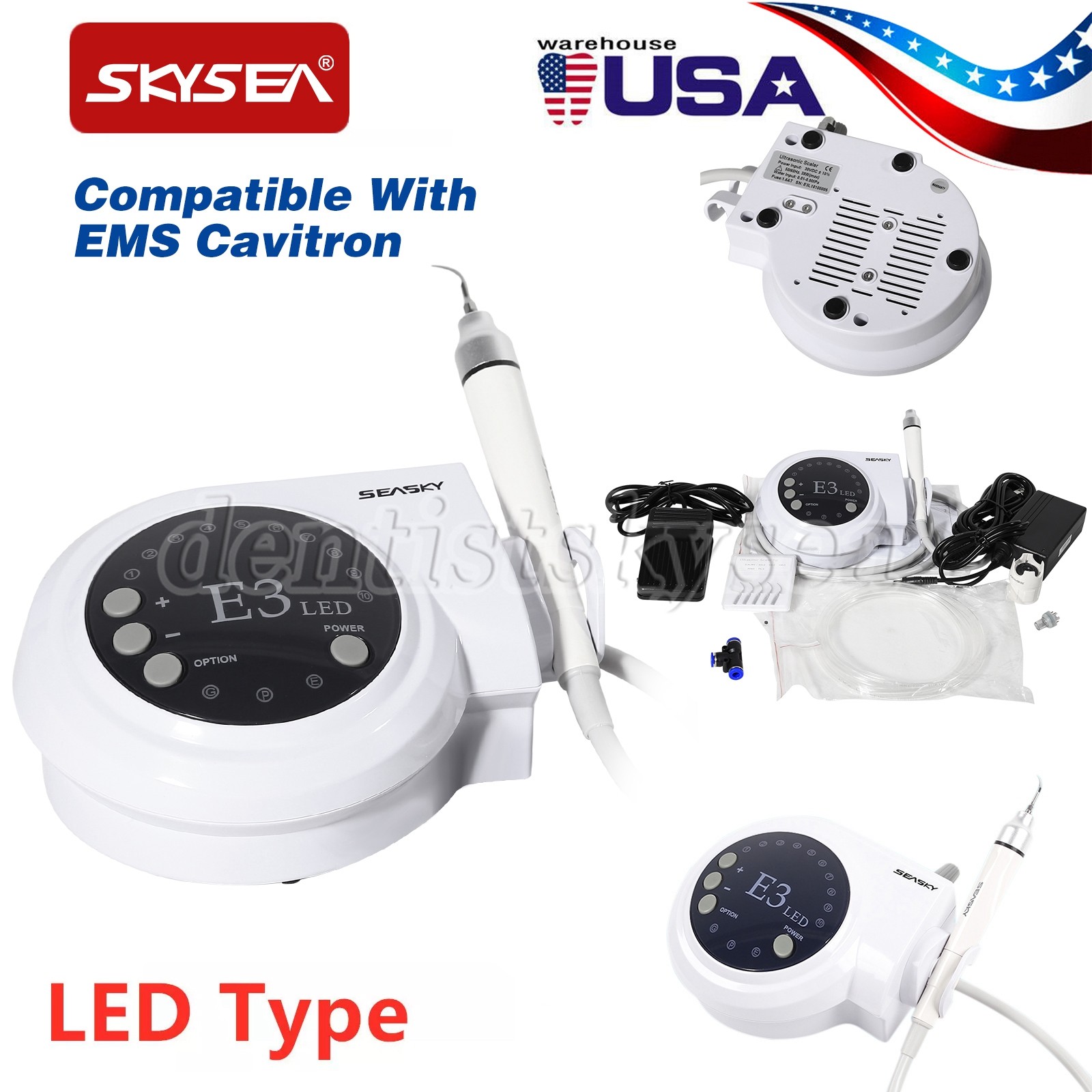 Dental Digital Control Ultrasonic Scaler with LED Detachable Handpiece VRN-A8