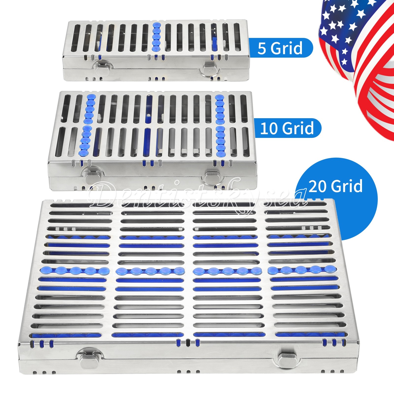 Dental Sterilization Cassette Rack Autoclavable Stainless Steel 135°C 5/10/20