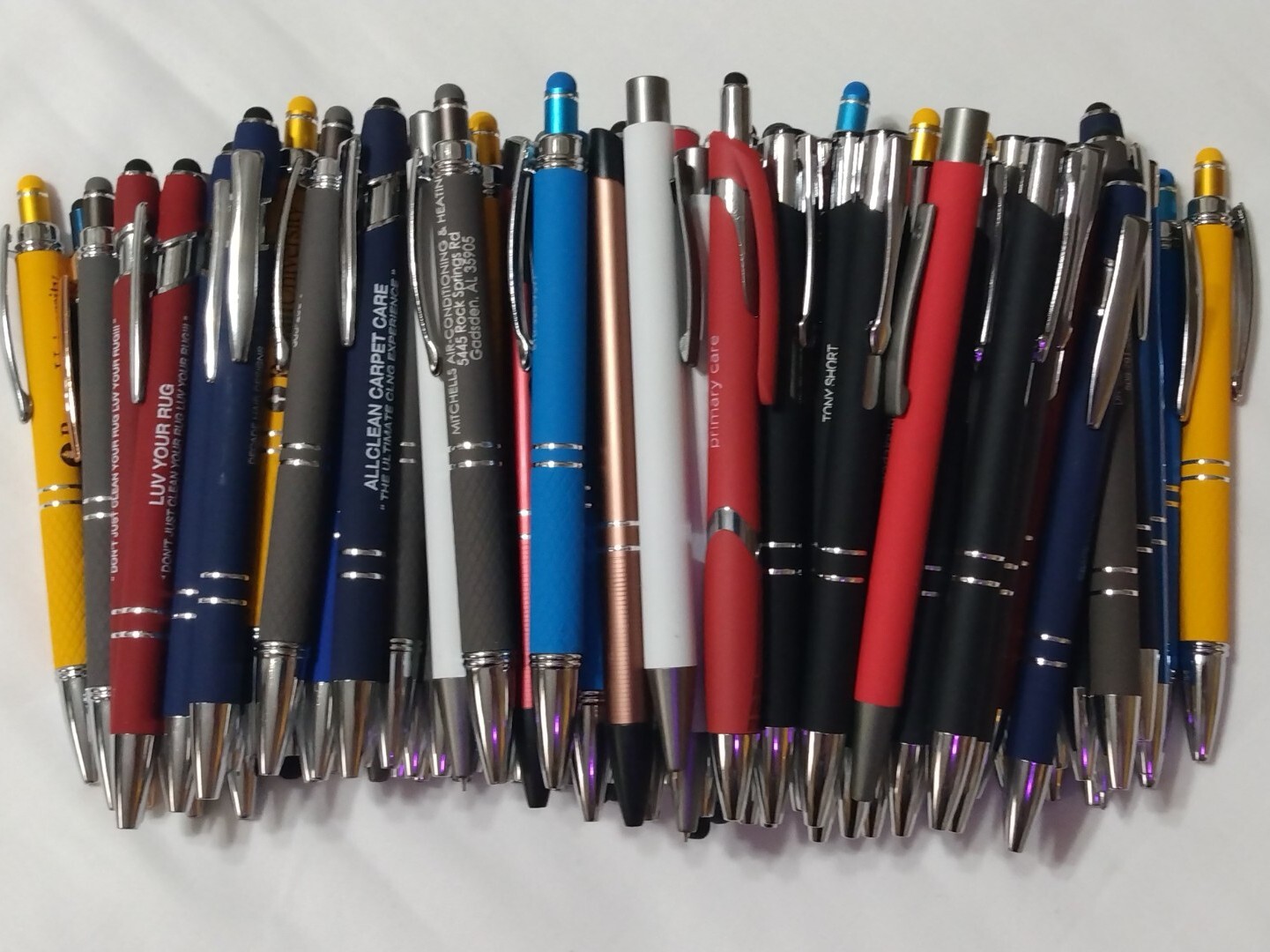 100ct Bulk Wholesale Mixed Lot Misprint Ball Point Retractable METAL Click Pens