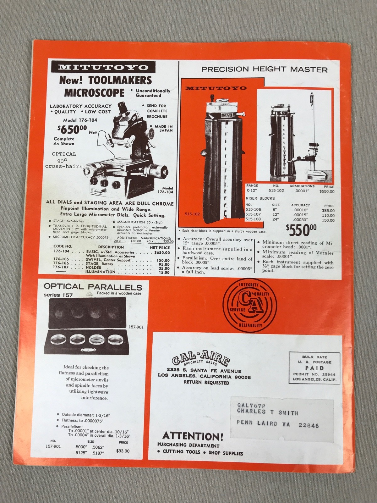 1967 Cal-Aire Industrial Tools an Machinery Catalog 1167da