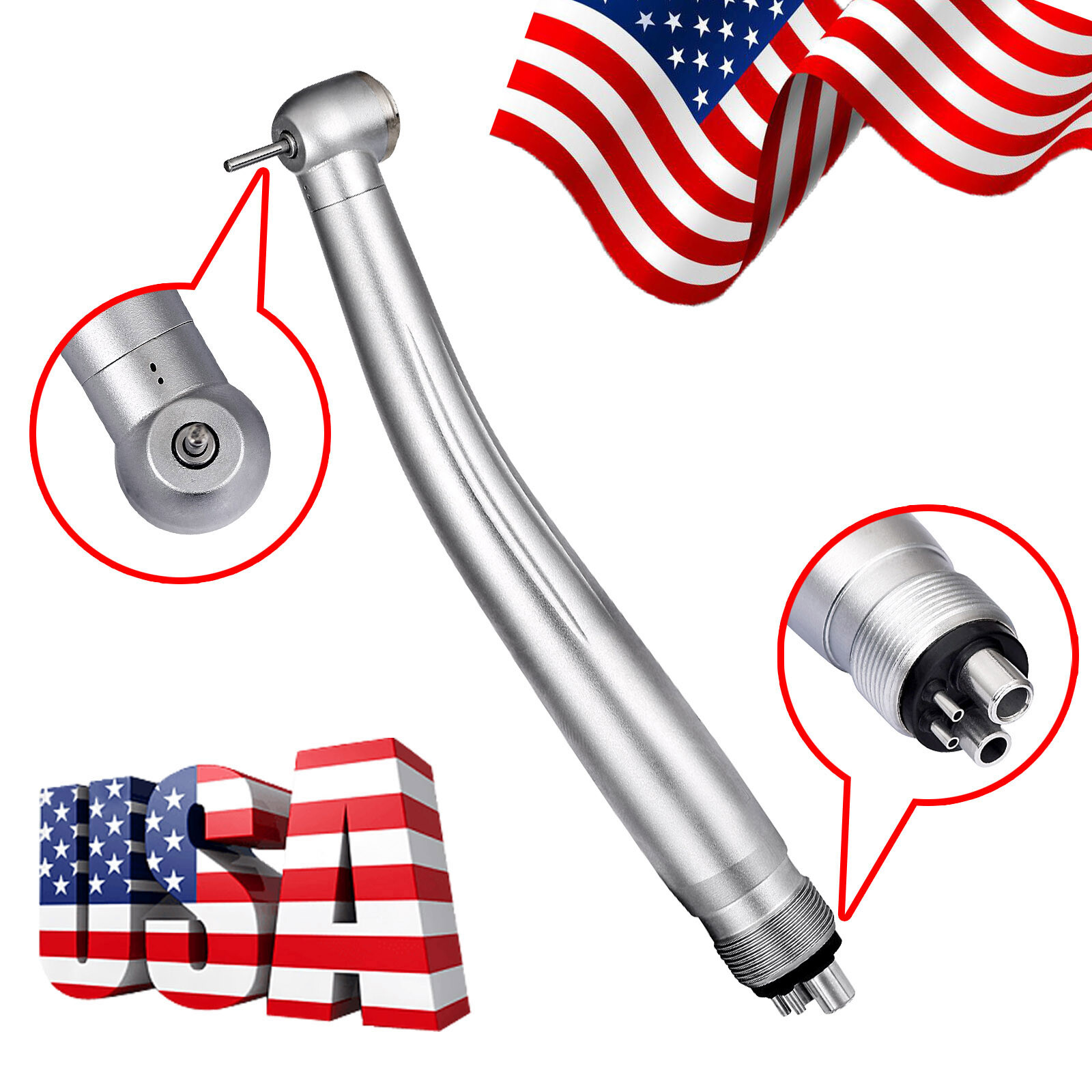 10pcs Dental Fast High Speed Handpiece Standard Push Button Single Spray 4 Holes