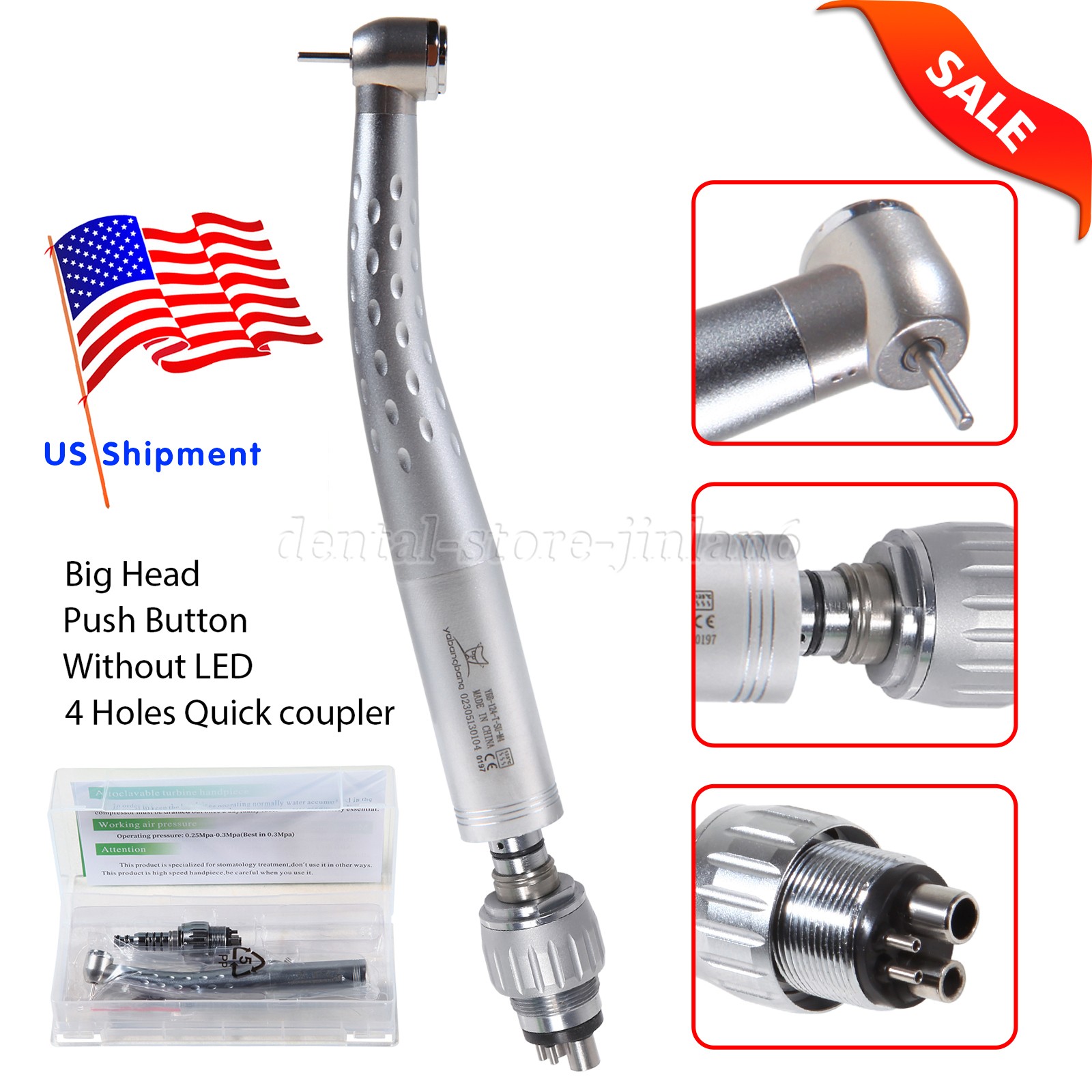 YABANGBANG Dental High Speed Handpiece / with 4Hole Swivel Coupler For KaV GD4