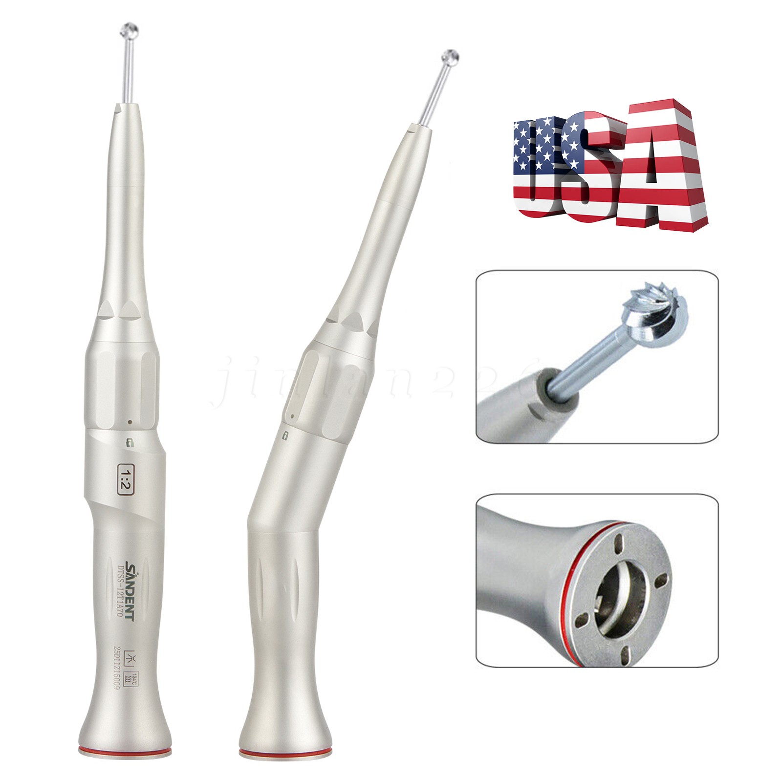 Dental 1:2 Surgical 20º Contra Angle/Straight Handpiece Fit 45mm/70mm