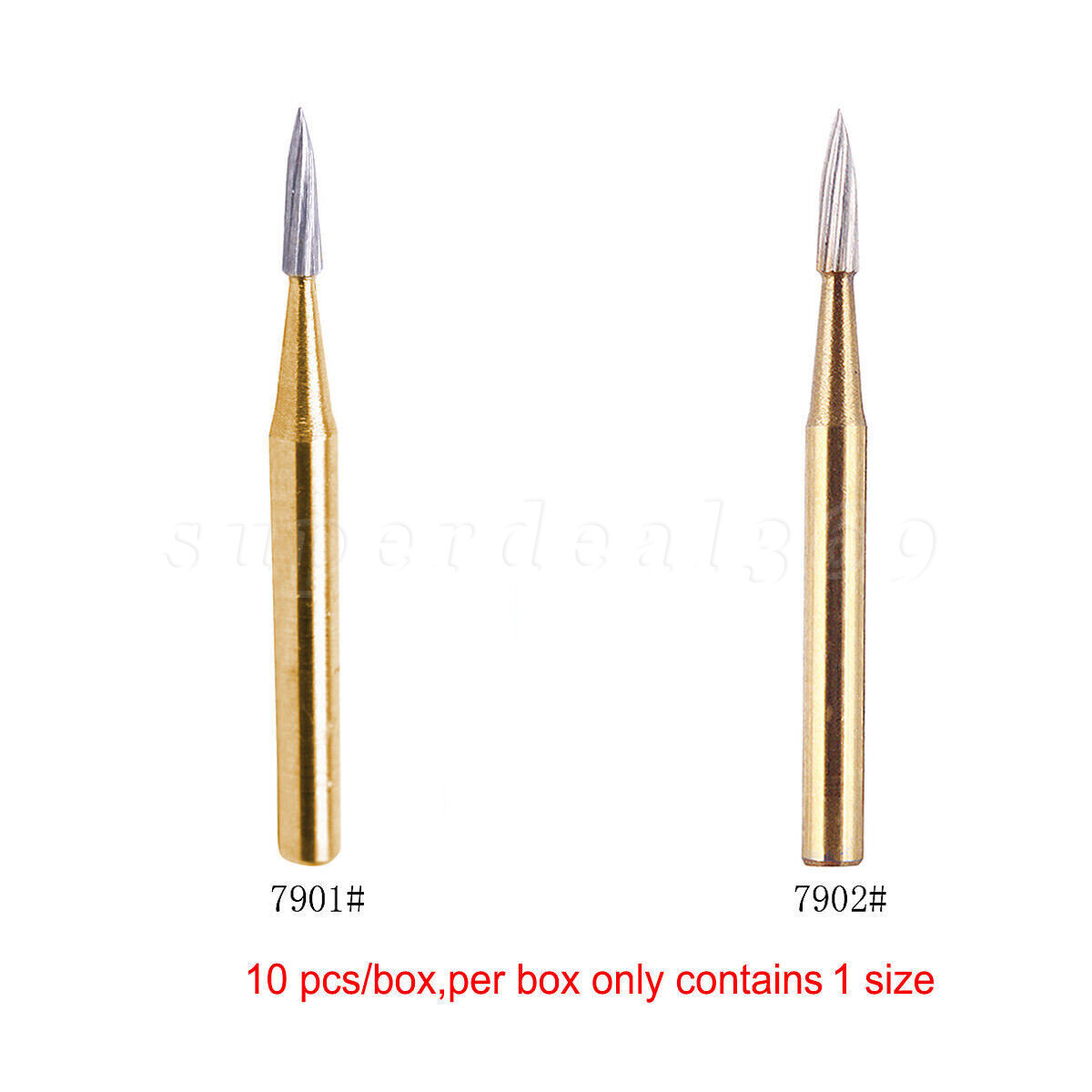 Dental Bur Trimming & Finishing Gold Carbide Burs FG 7901 /7902 /7406 /7408 ns