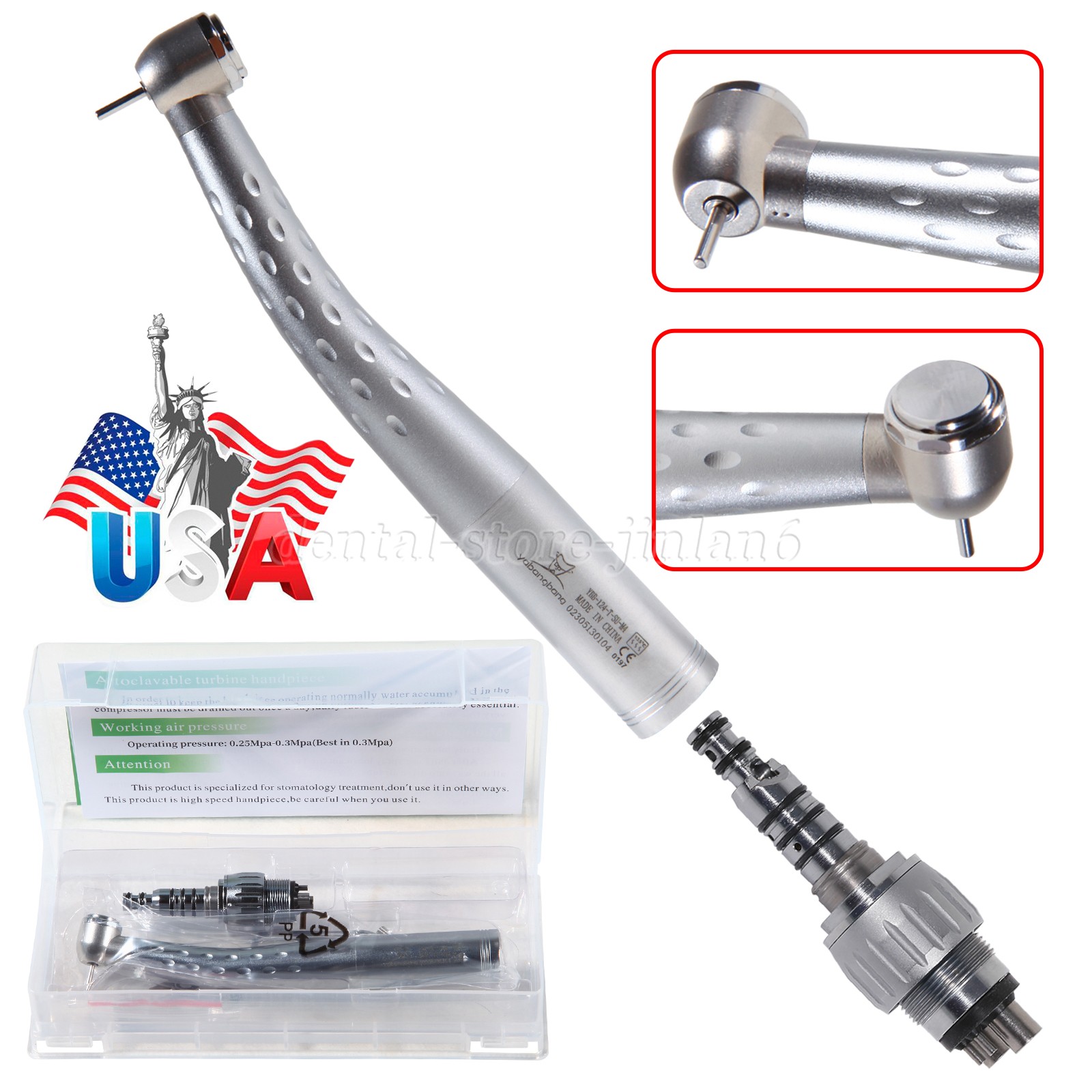 YABANGBANG Dental High Speed Handpiece / with 4Hole Swivel Coupler For KaV GD4
