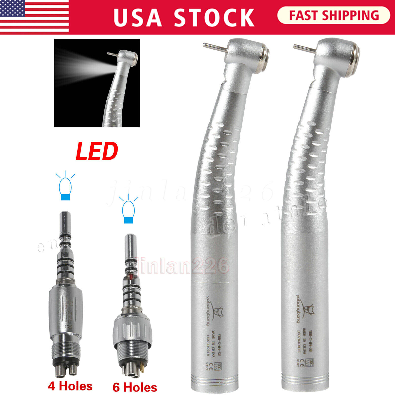 KAVO Style Dental Fiber Optic LED High Speed Handpiece /+LED Quick Coupler 4H/6H