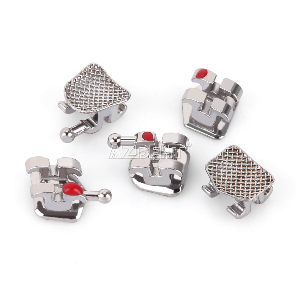 AZDENT Dental Orthodontic Metal Brackets Braces ROTH/MBT 0.022 Hook 345 CE FDA
