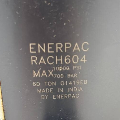 Enerpac RACH604 65.6 ton Capacity 3.94 in Stroke Aluminum Hollow Plunger Used