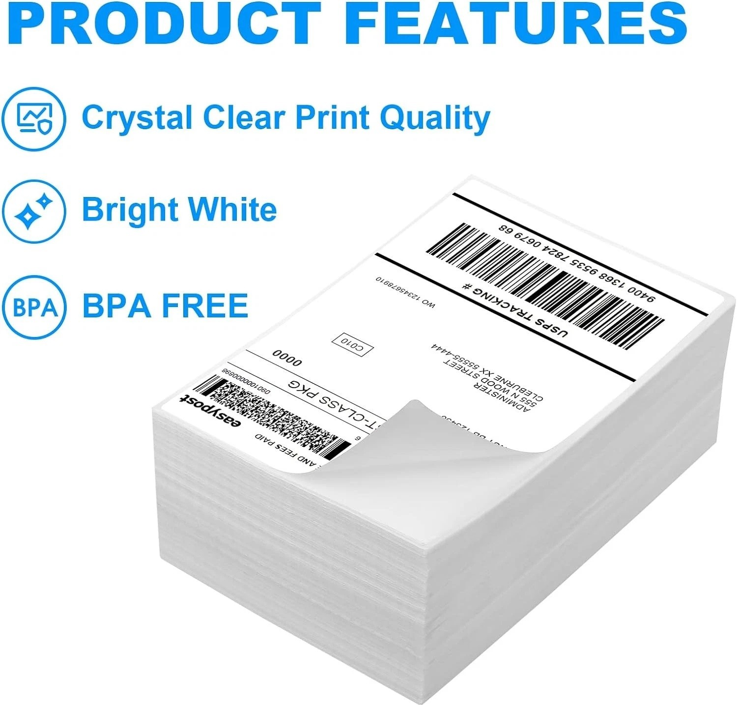 for Zebra & Rollo 4″ x 6″ Direct Thermal Address Shipping Labels Fanfold Rolls