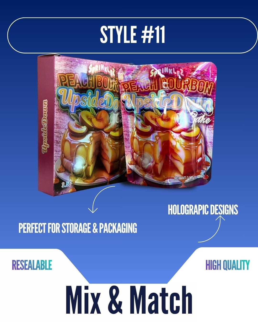 3.5g Mylar Bags With Display Box | Resealable Smell Proof | 12-128 Pack Options