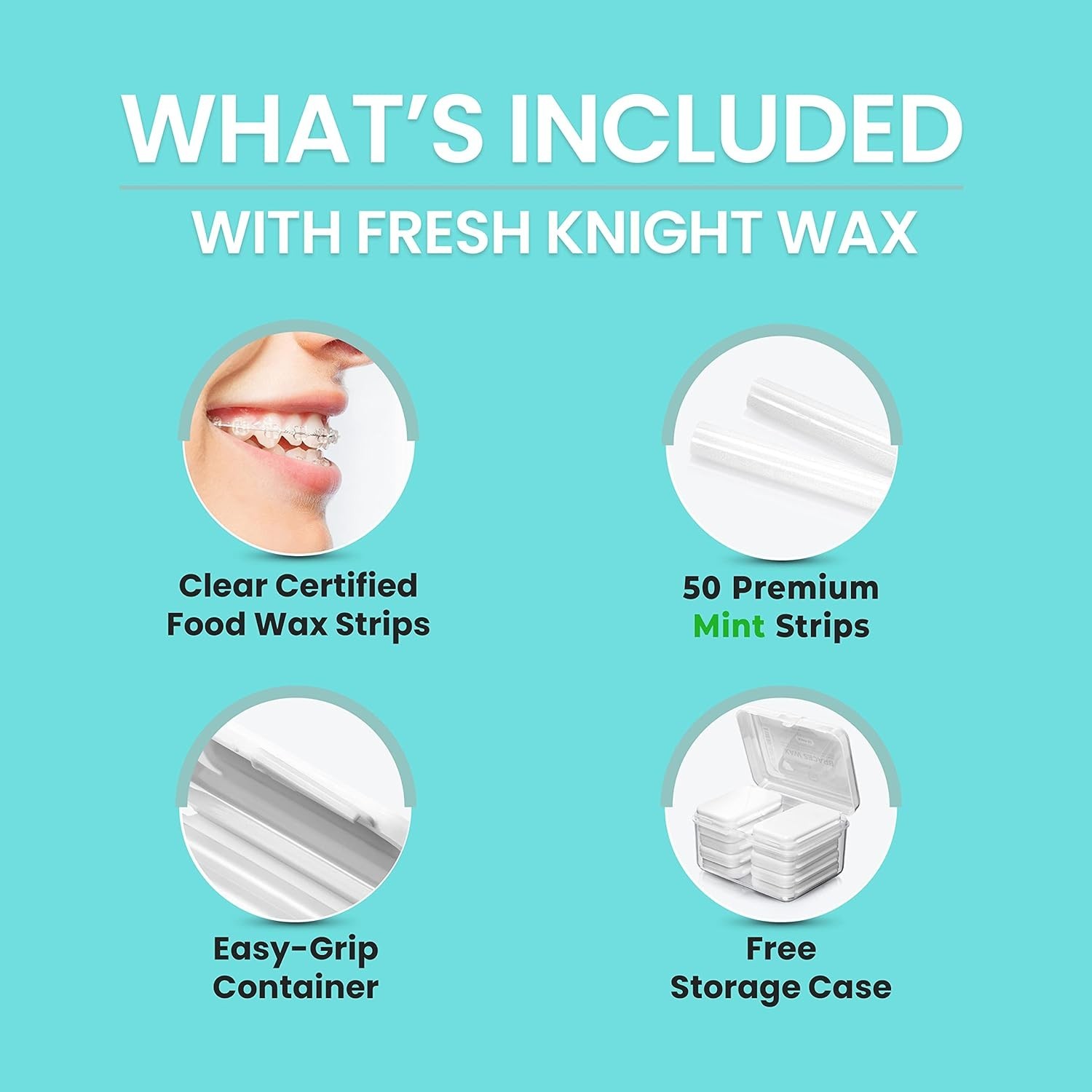 Braces Wax, 50 Orthodontic Strips & Cases Mint – 10 Pack, Food Grade Wax for…