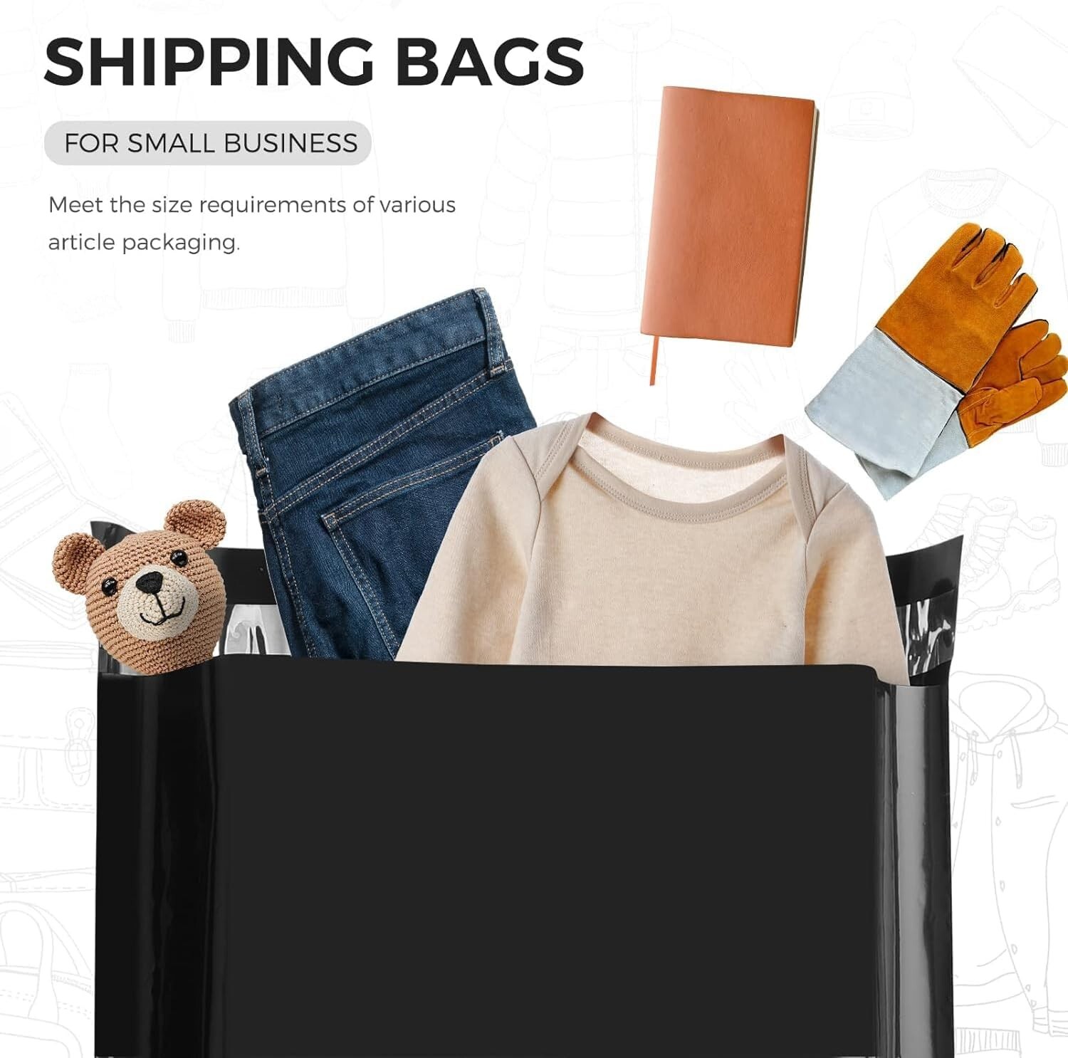 Small Poly Mailers Shipping Bags Mailing Bag Envelopes 10×13″ 200 Pack Black