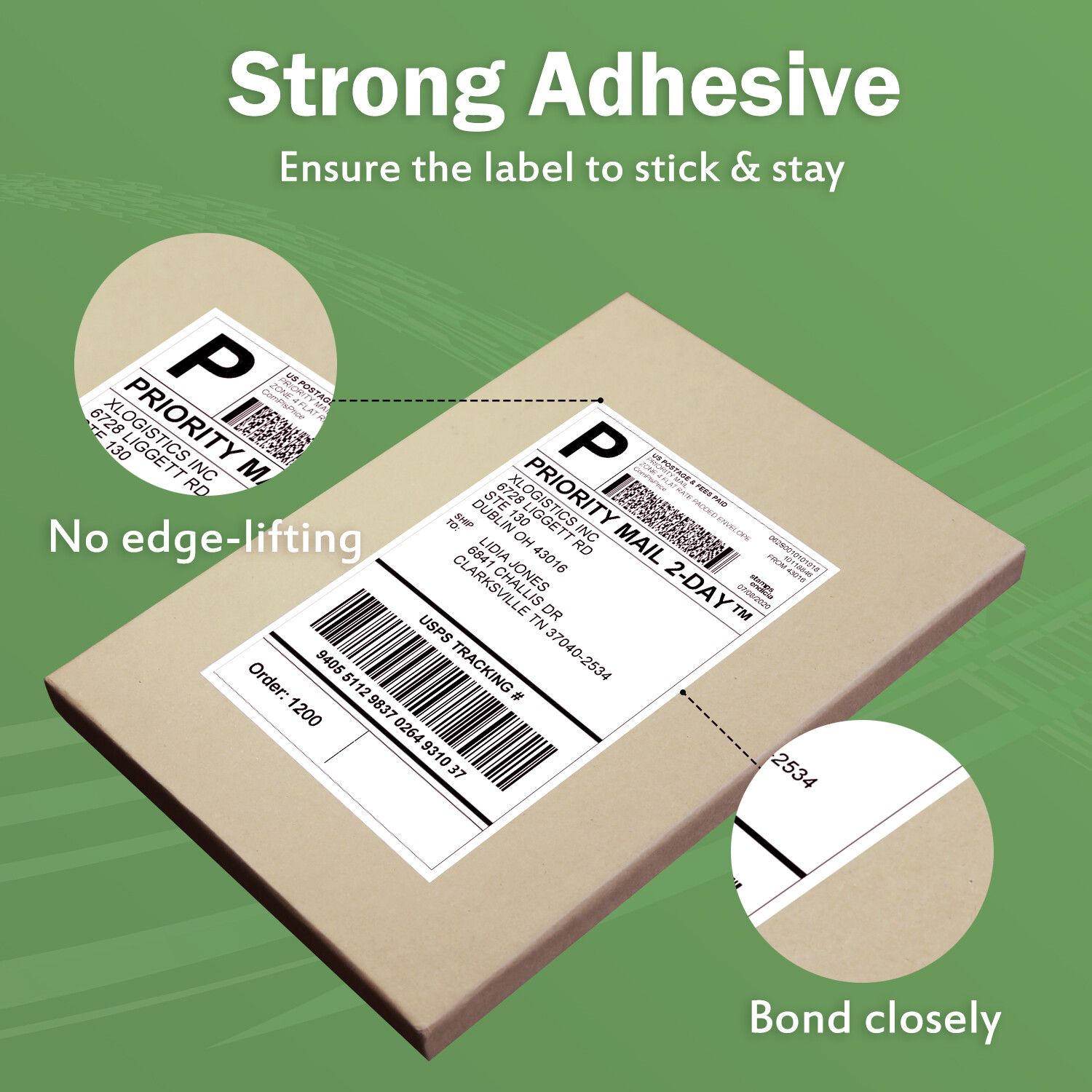 220-1100-4400 Shipping Label 8.5 x 5.5 Half Sheet 2 Per Sheet Self Adhesive USA