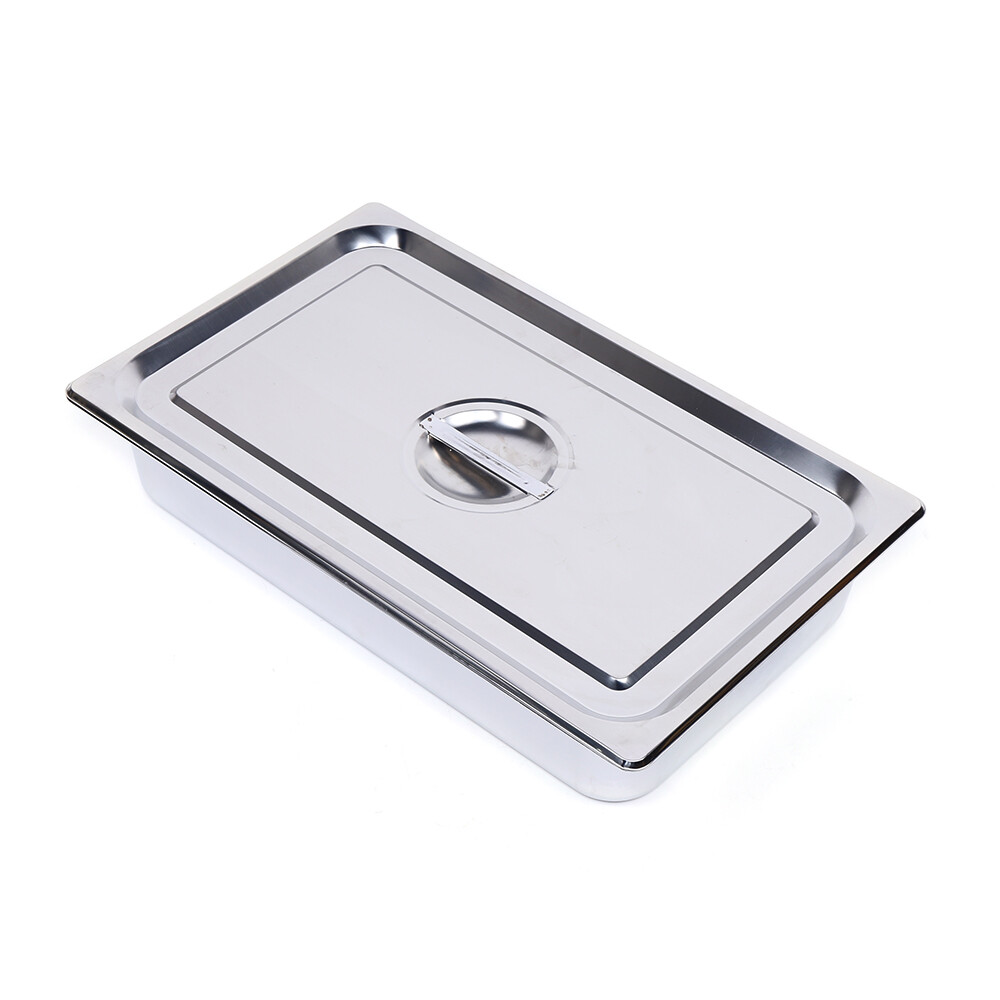 4-Pack Hotel Pans Commercial Steam Table Pan w/ Lid Stainless Steel Food Pan US