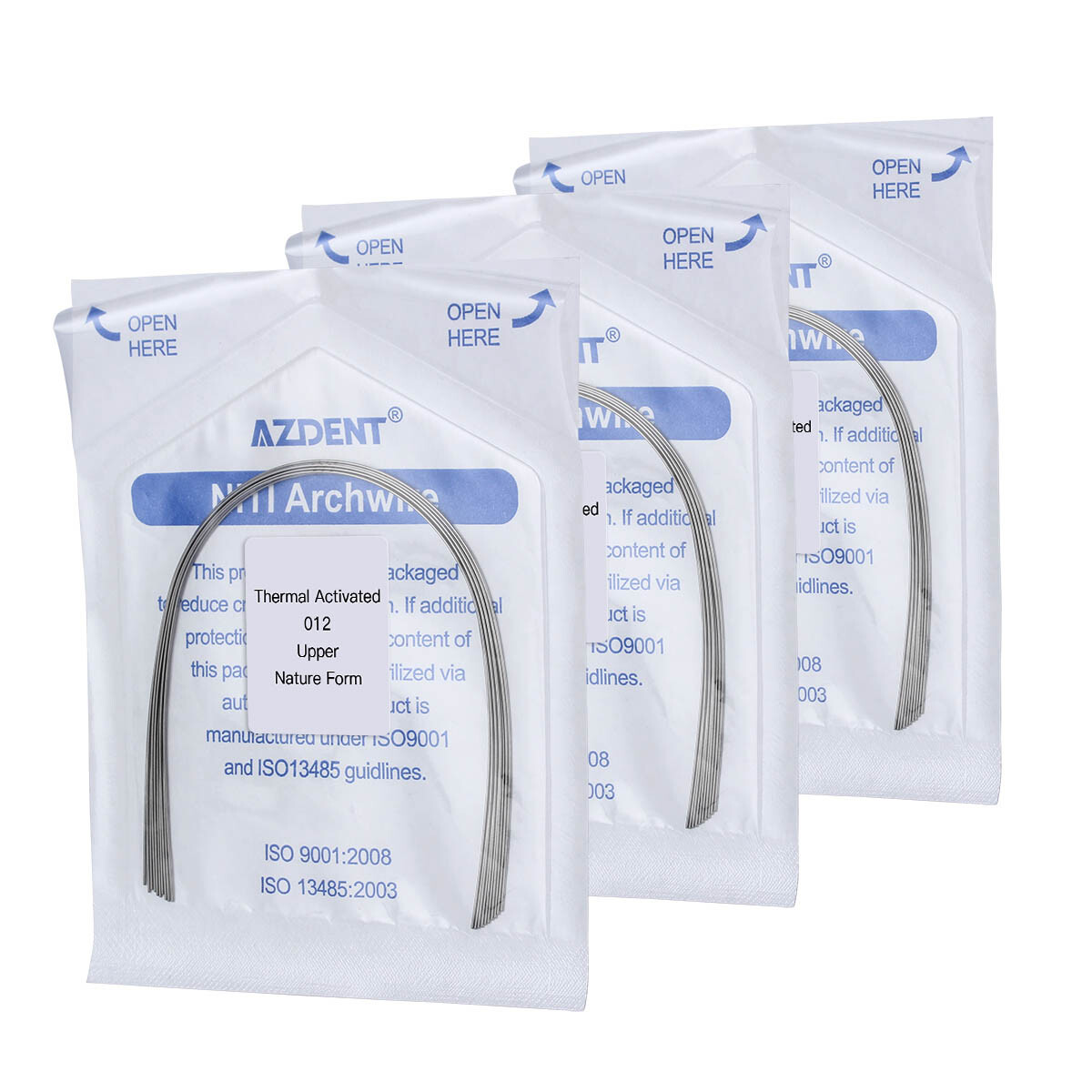 AZDENT Dental Orthodontic Heat Thermal Activated NITI Arch Wires Ovoid/Nature