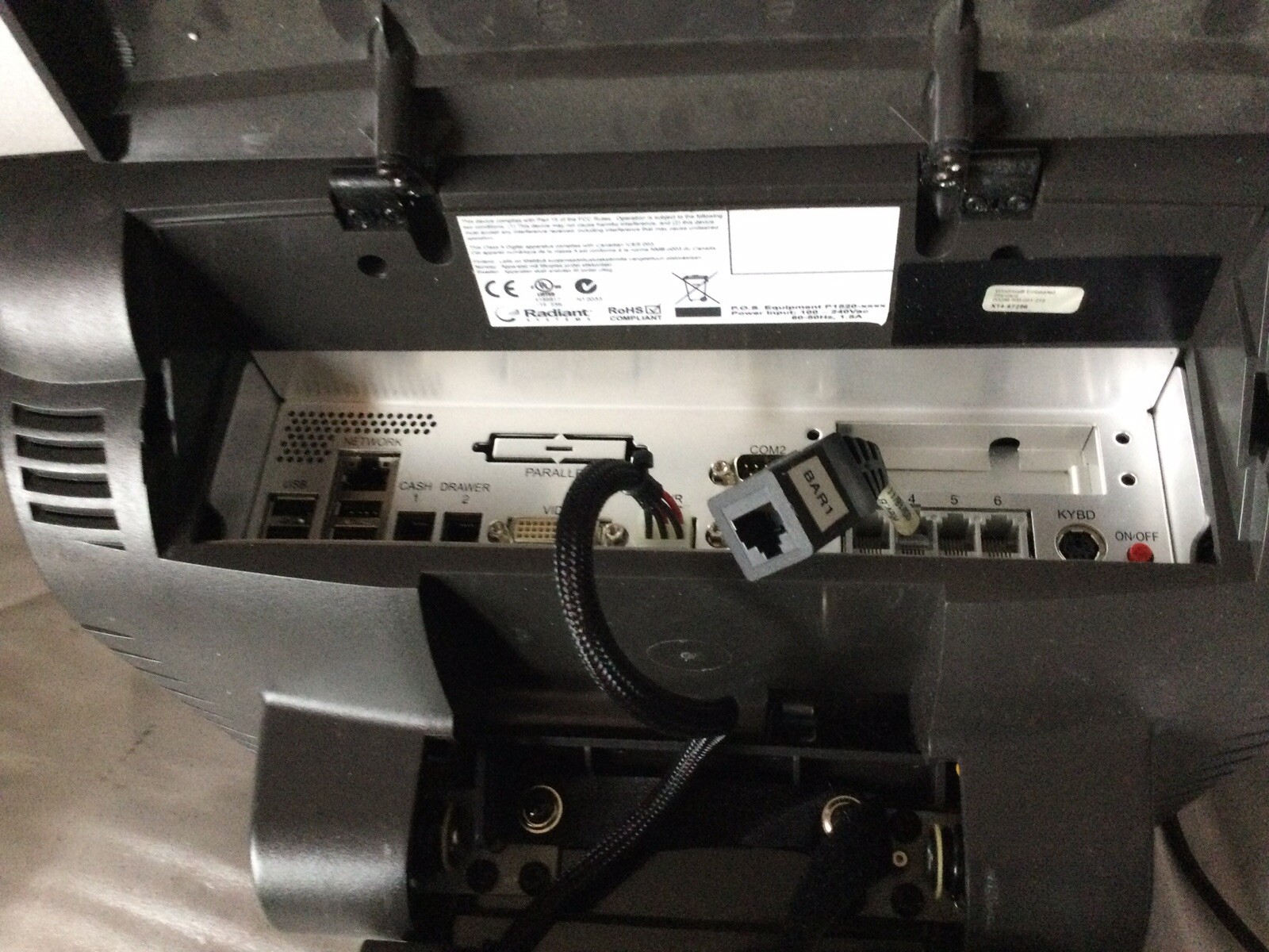ALOHA P1520 RADIANT POINT OF SALE (POS) TOUCH TERMINAL USED