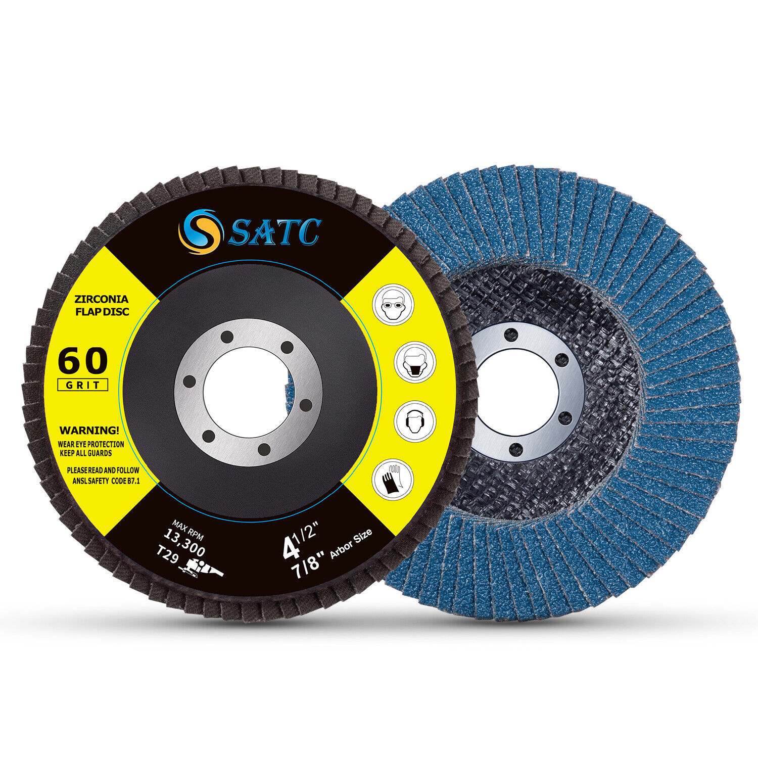 SATC 20x 4.5″ 4-1/2 Flap Disc 40 60 80 120 Grit Angle Grinder Sanding Grinding