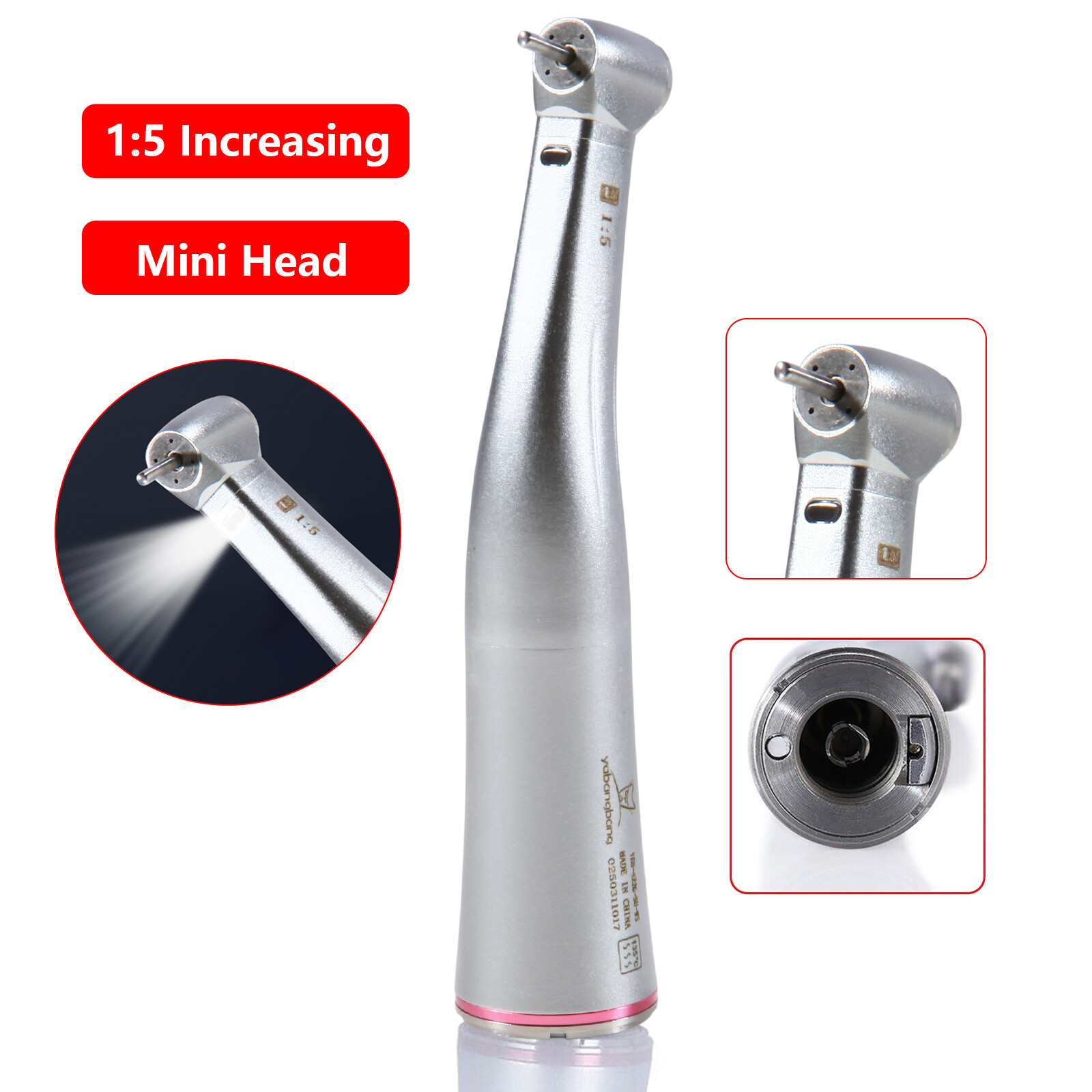 Dental 1:5 LED Fiber Optic Contra Angle Handpiece Fit NSK Ti-MAX X95L