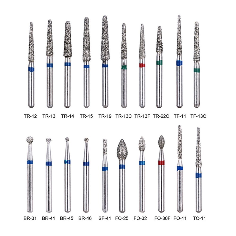 100 Pcs Dental Diamond Burs SR-11EF FG 1.6mm for High Speed Handpiece 10Pcs/Pack