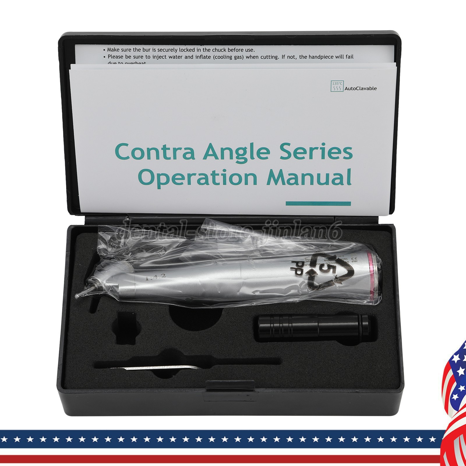 Dental Optic Fiber LED 1:4.2 Increasing Handpiece 45°Angle Head External Channel