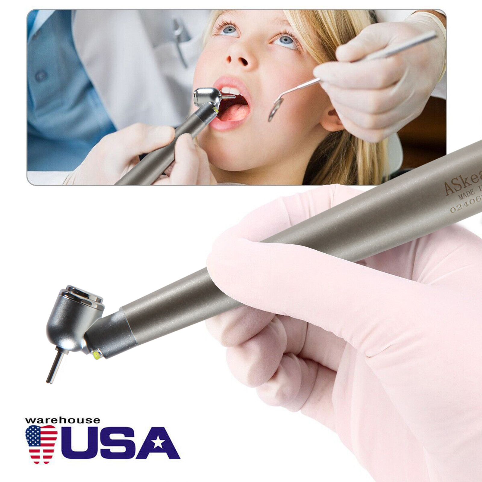 NSK Style Dental Surgical Handpiece 45 Degree High Speed 4 H E-generator LED sa