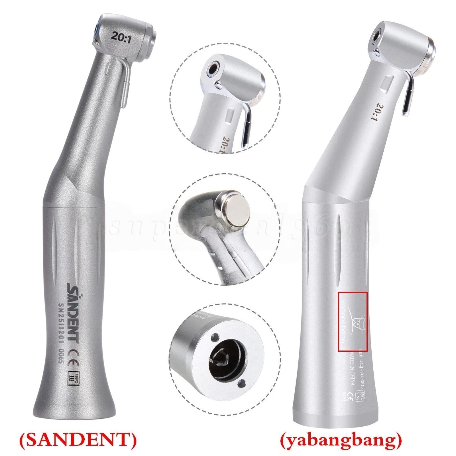Dental Implant Handpiece 20:1 (LED) Contra Angle Fit Surgical Implant Motor CE