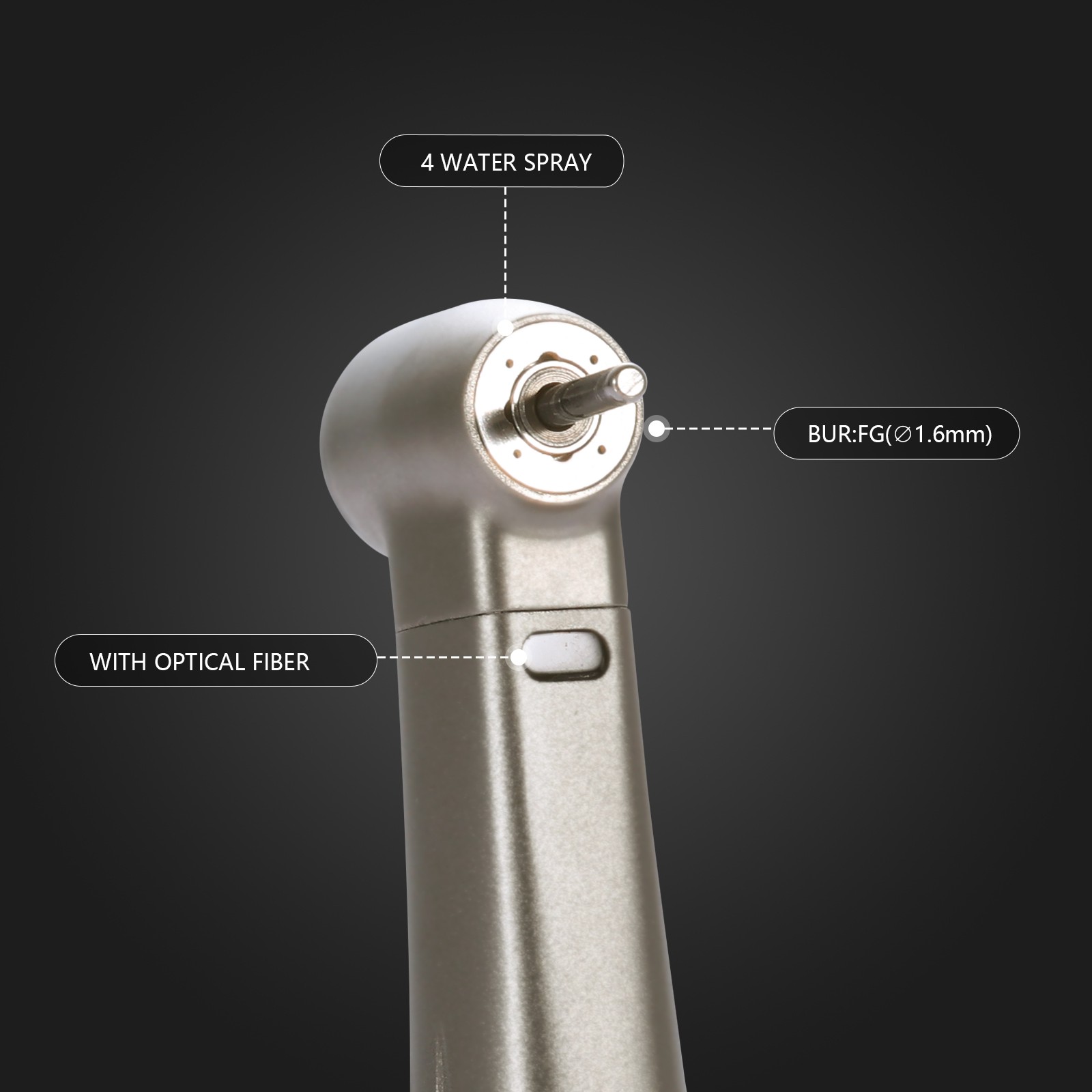 NSK Style Dental 1:5 Optic LED Contra Angle Increasing Handpiece Fit FG Bur SK