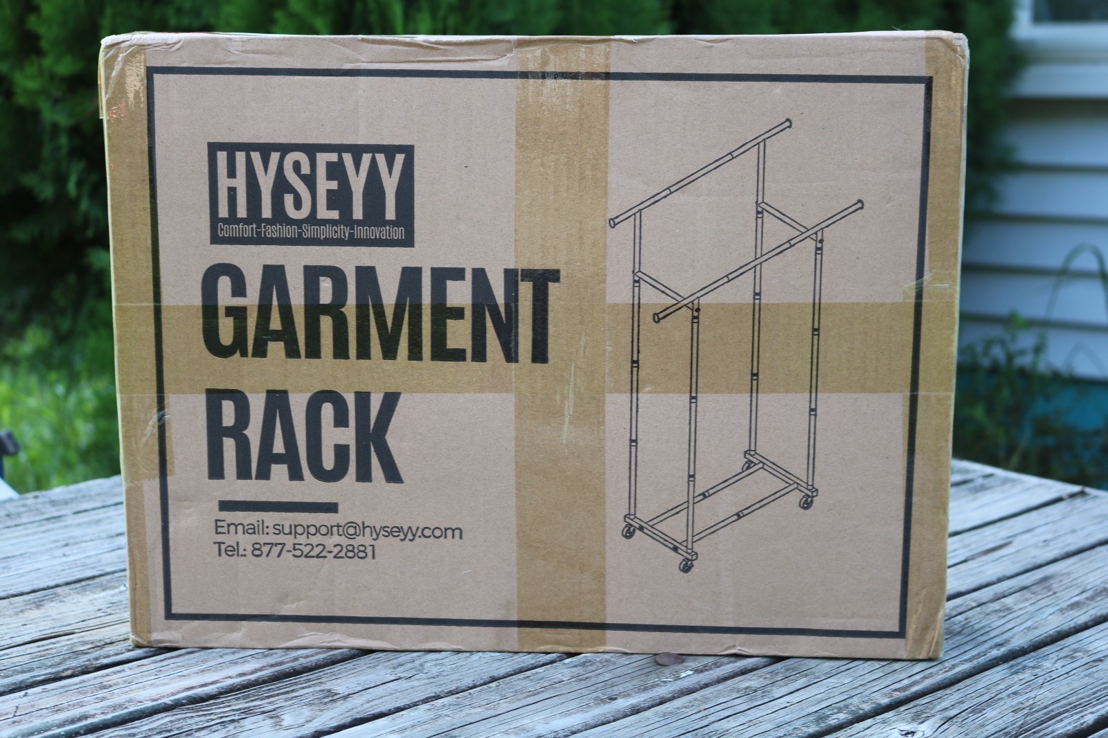 Double Rods Rolling Clothing Rack for For Garment Storage or Display Sealed