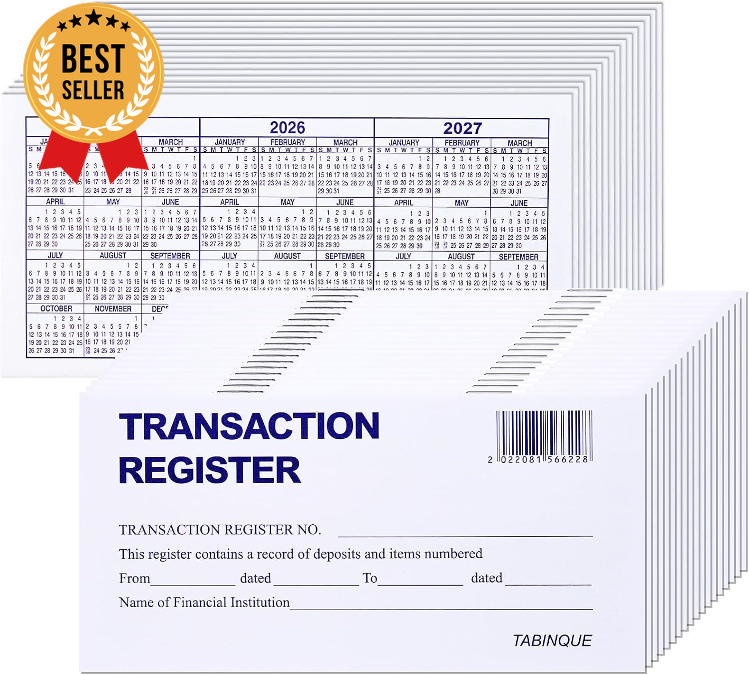 24 PCS Check Registers for Personal Checkbook, Easy to Read Checkbook Register