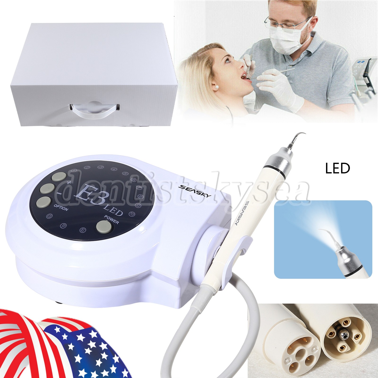 Dental Digital Control Ultrasonic Scaler with LED Detachable Handpiece VRN-A8