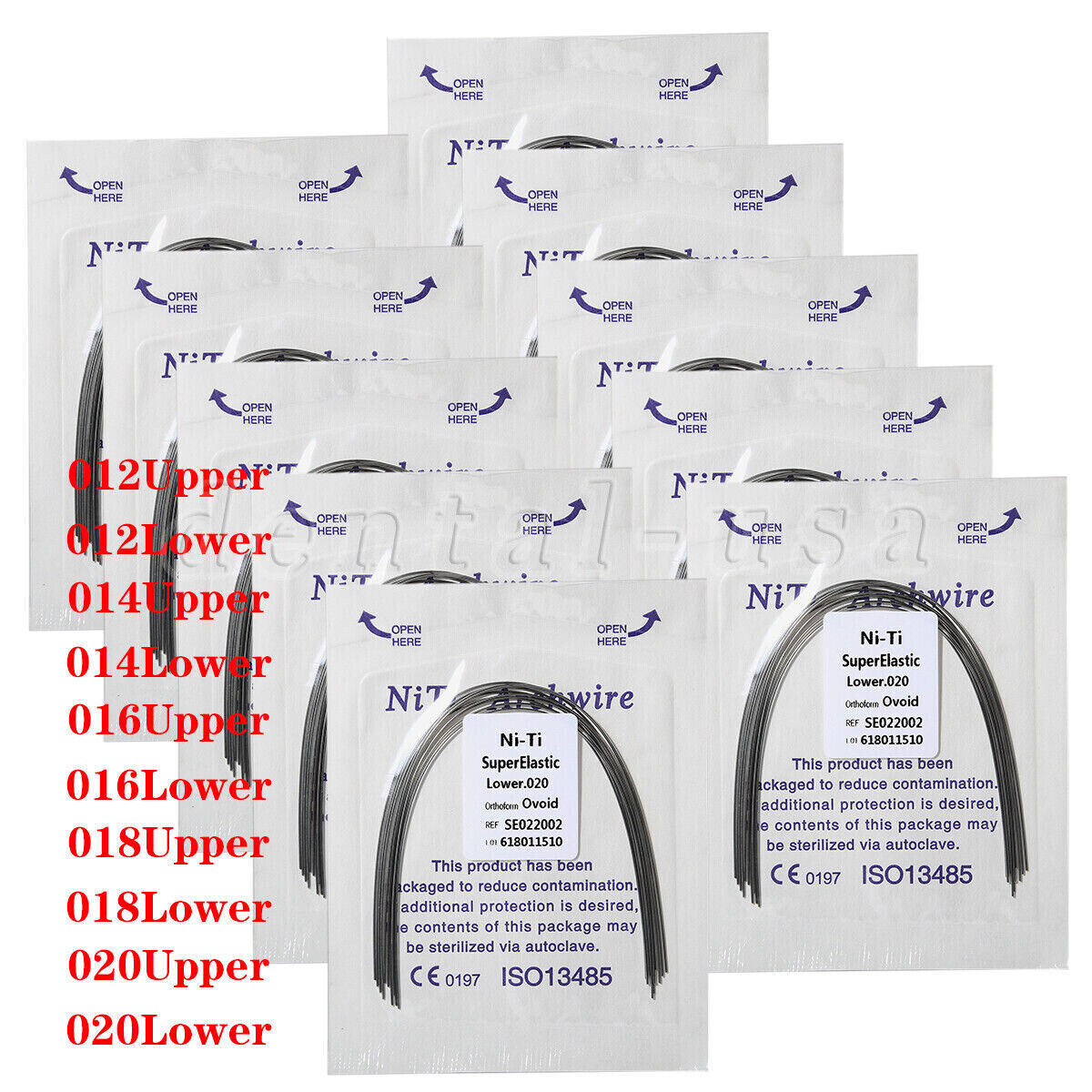 Dental Ortho Super Elastic Niti Arch Wire Round Ovoid Form for Bracket Braces CE