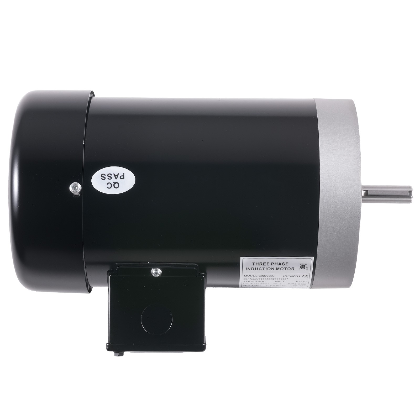 3HP Electric Motor, Industry AC Motor 3450 RPM Farm Duty 3 Phase 56C Frame 230V