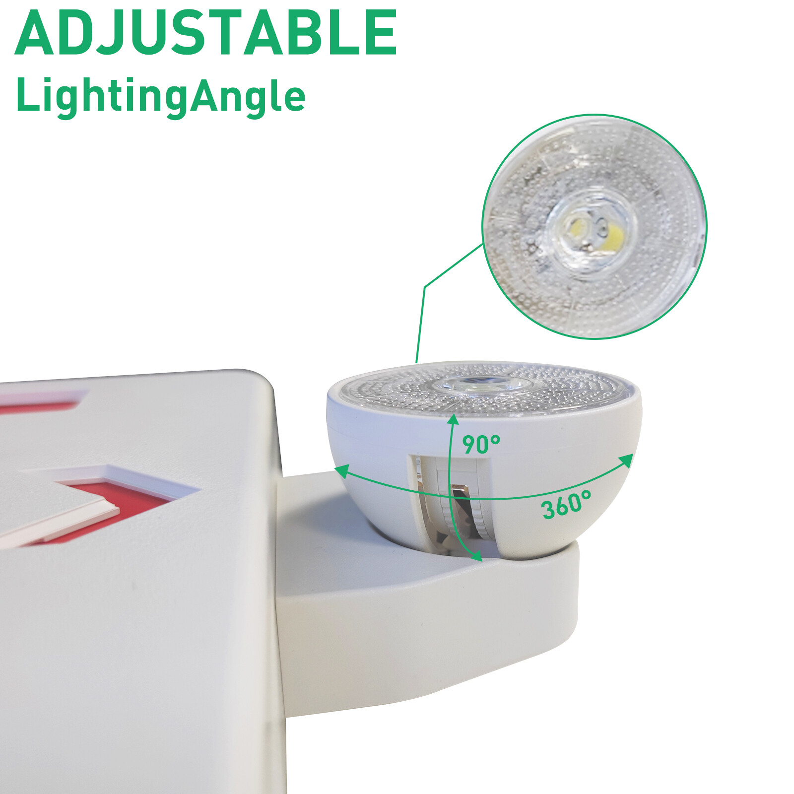 Red LED Exit Sign & Emergency Light – Dual LED Lamp UL-94 Fire Resistance light