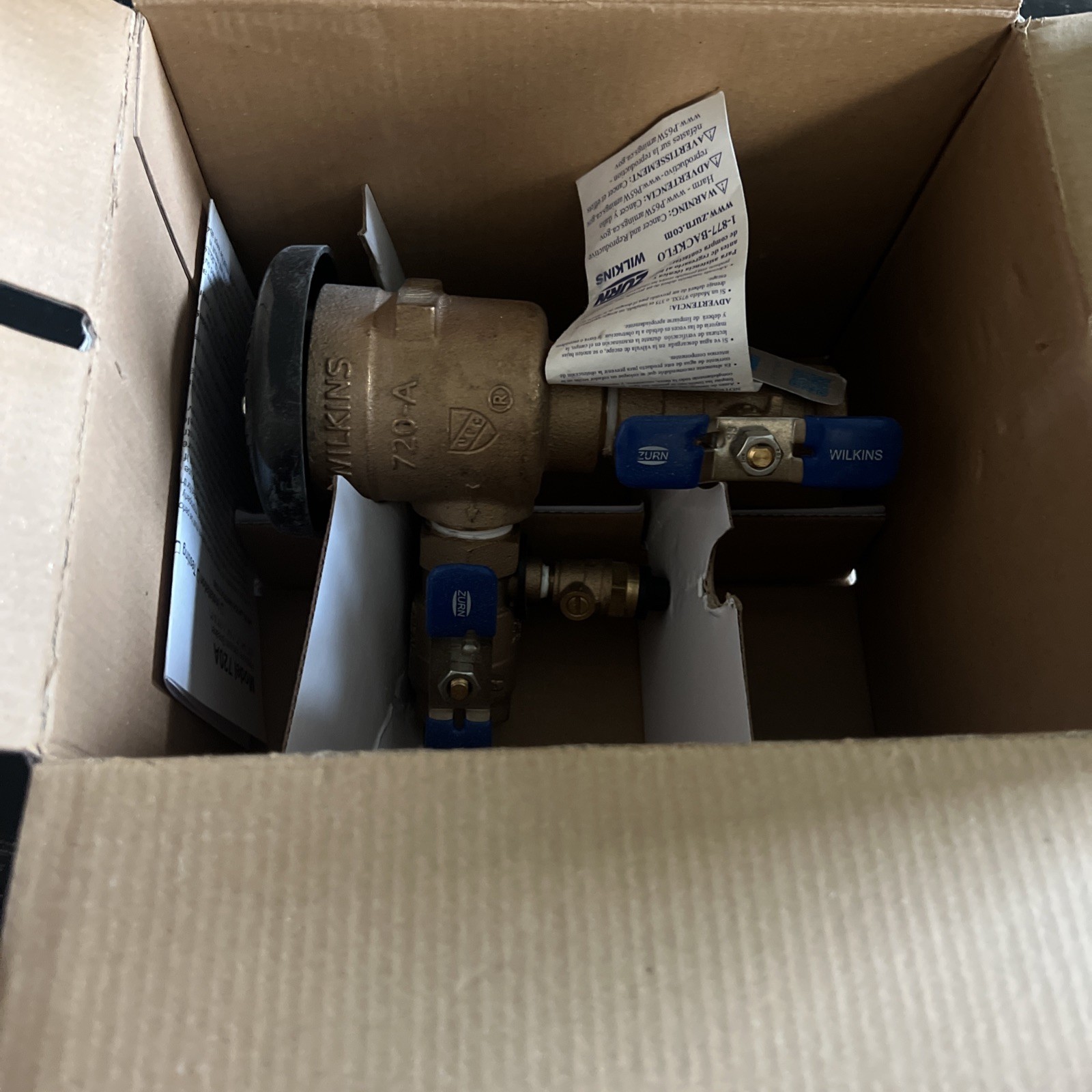 Zurn 34-720A Wilkins 3/4In. 150 PSI Pressure Vacuum Breaker – New – Open Box