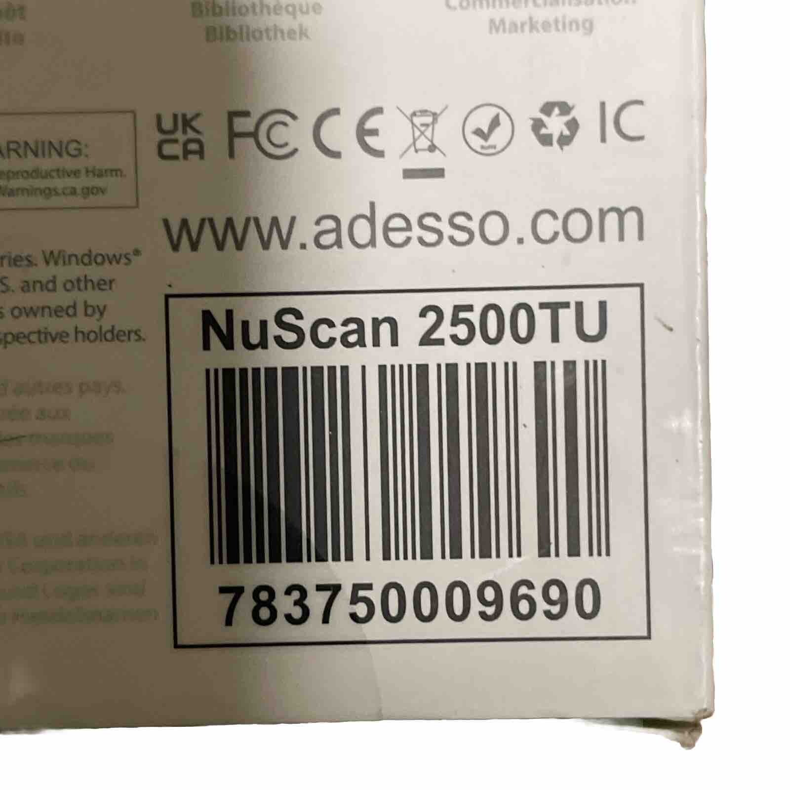 Adesso NuScan 2500TU Spill Resistant Antimicrobial 2D Barcode Scanner (NUSCAN