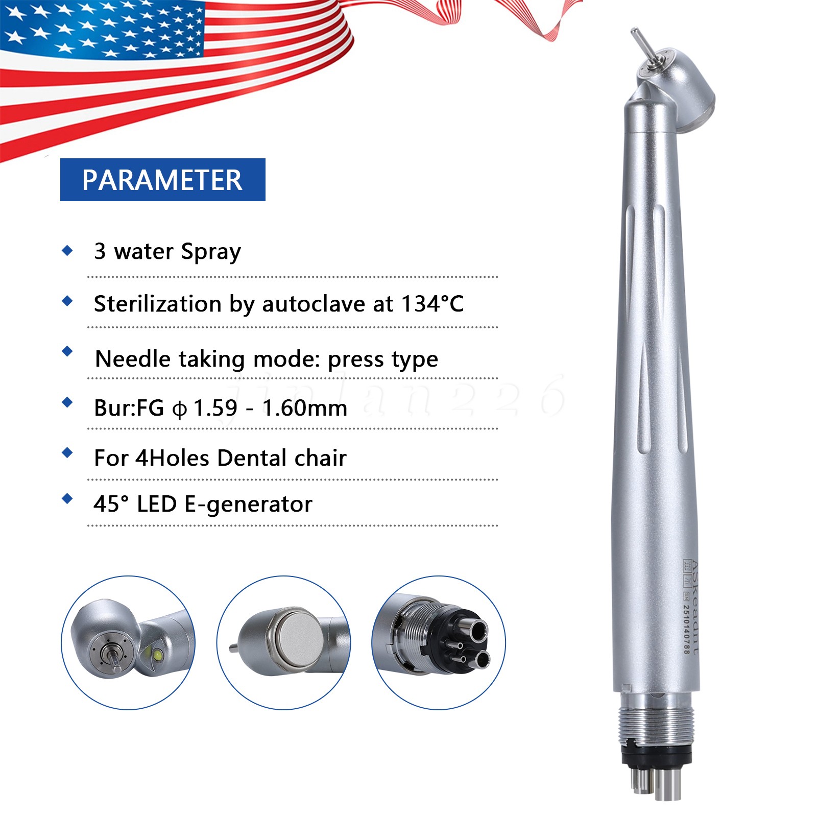 CX207G Dental Cartridge Turbine Rotor Fit COXO-GN/GK/GS/GW Fiber Optic Handpiece