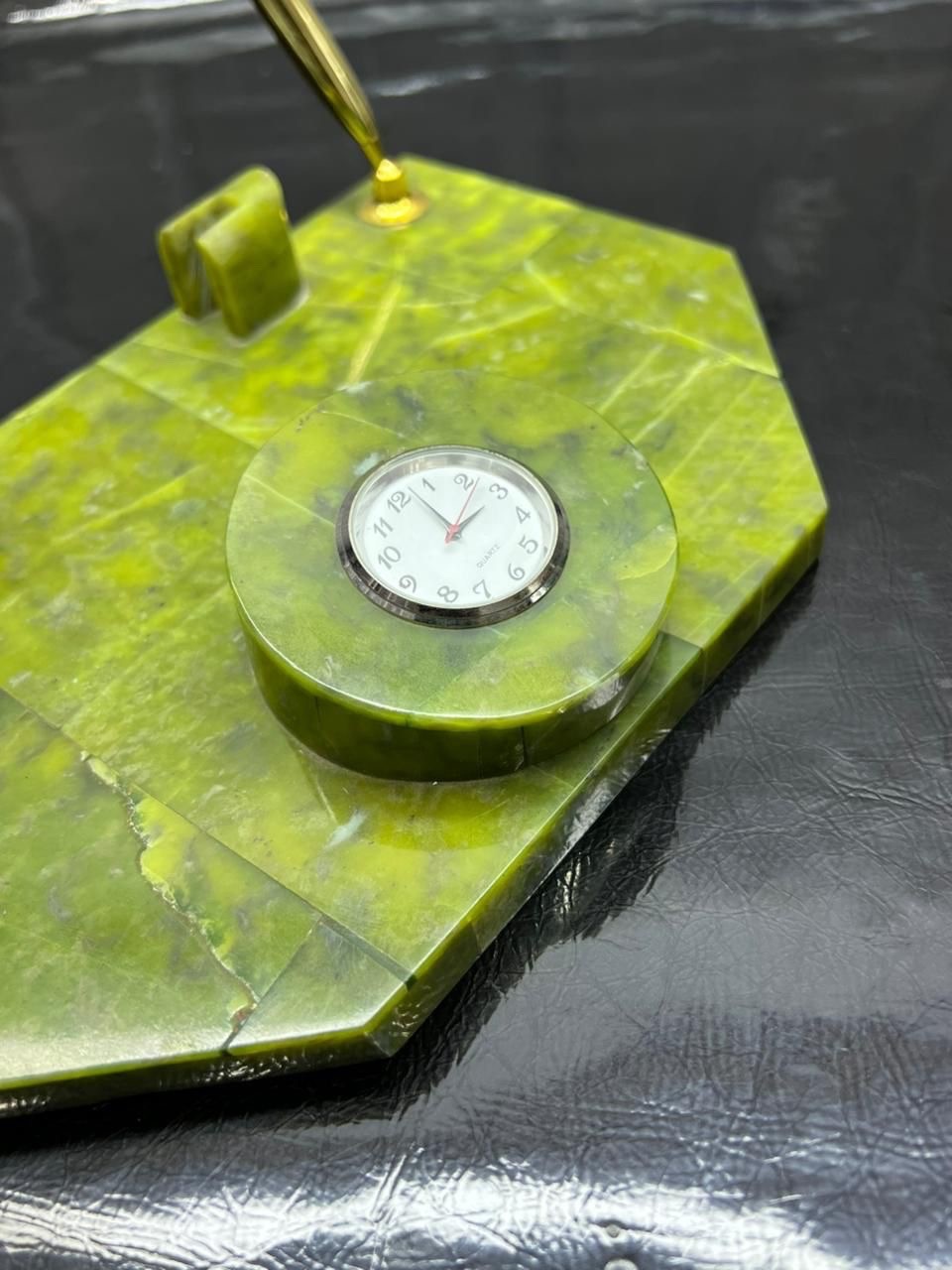 High Quality Serpentine Pen & Card Holder with Watch | 1.2kg Luxury Office Set