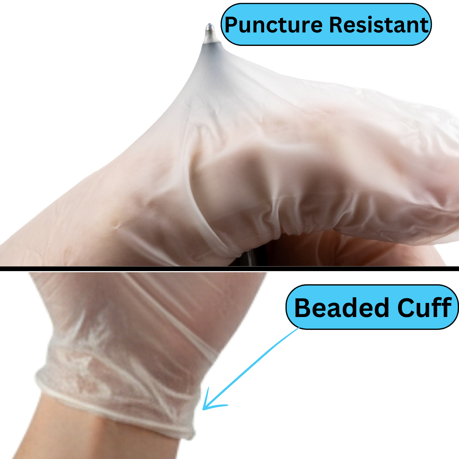 1000 Pieces Vinyl Gloves Powder Free Size: X-Large 5 Mil