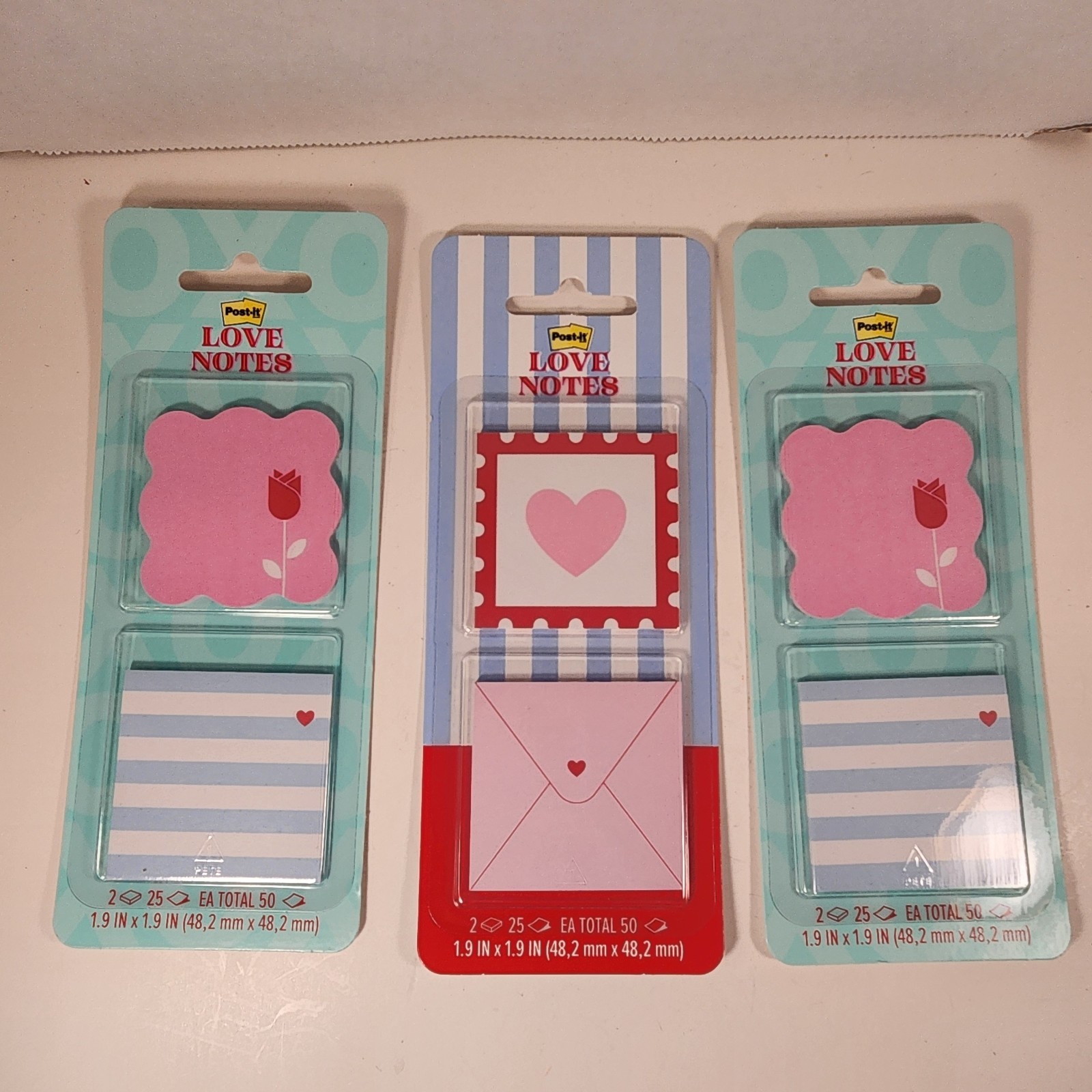 Post-it Love Notes New In Package Set Of 3 / cute notes / office supplies