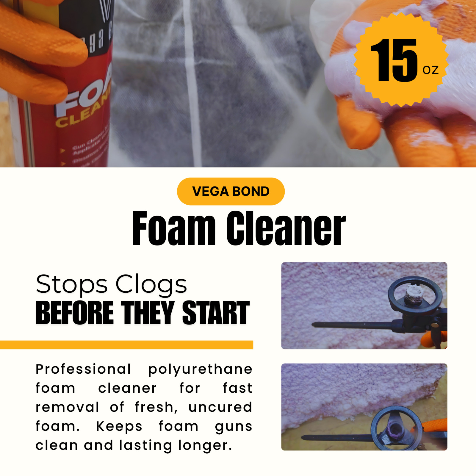 Vega Bond Superior Single Component Closed Cell Spray Foam Insulation – 20BF/can