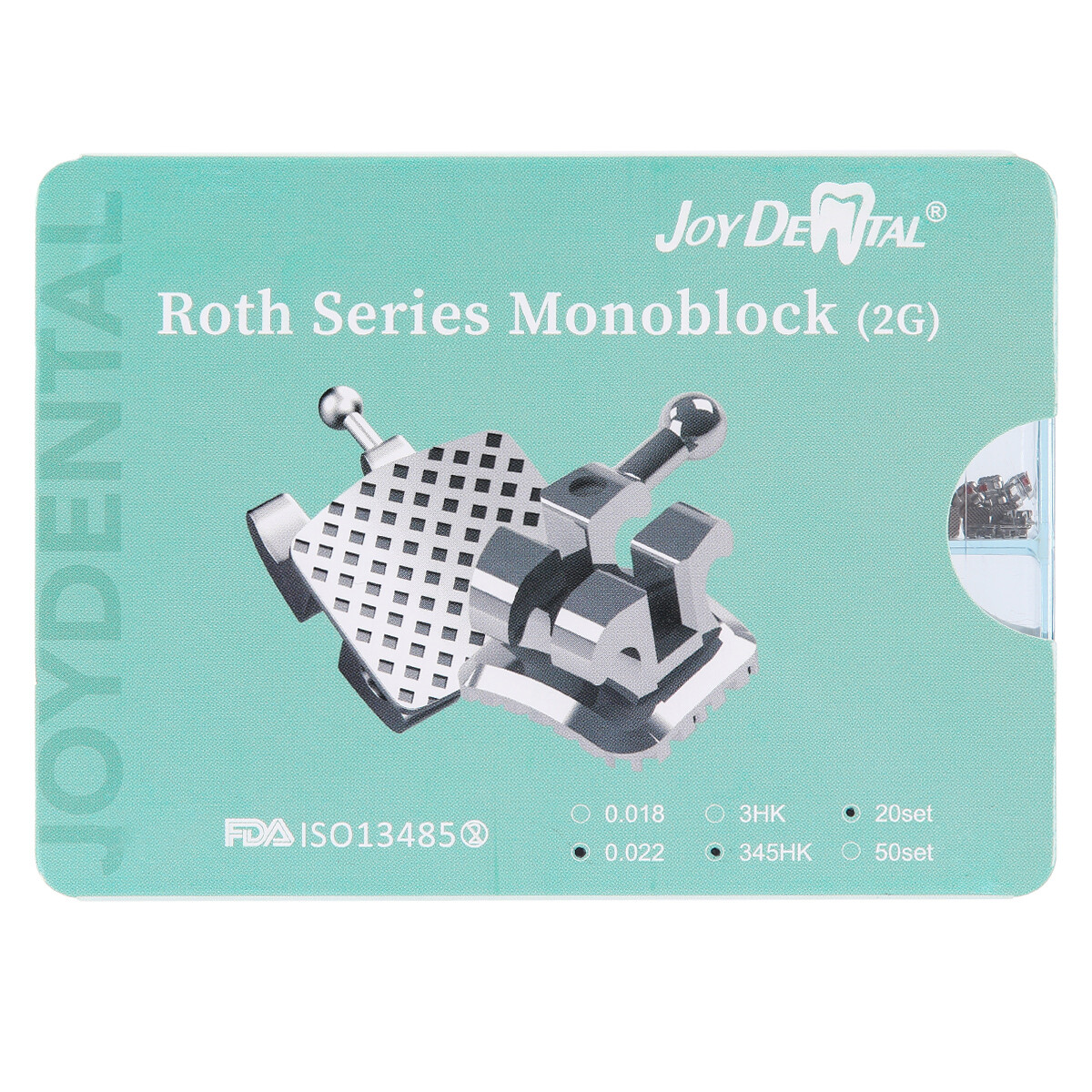 AZDENT Dental Orthodontic MIM Monoblock Brackets Brace MBT/Roth Hooks Mini 345