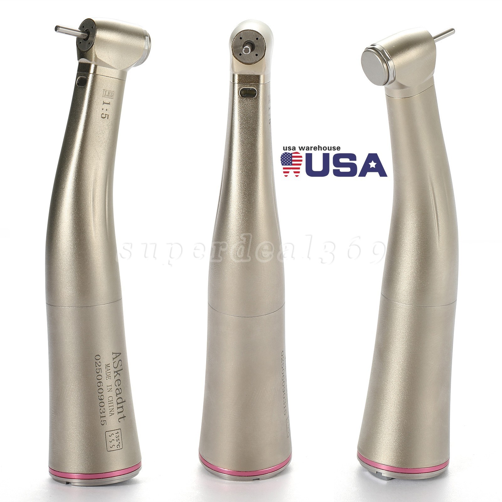 Dental 1:5 LED Contra Angle Low Speed Handpiece Increasing Inner Channel For NSK